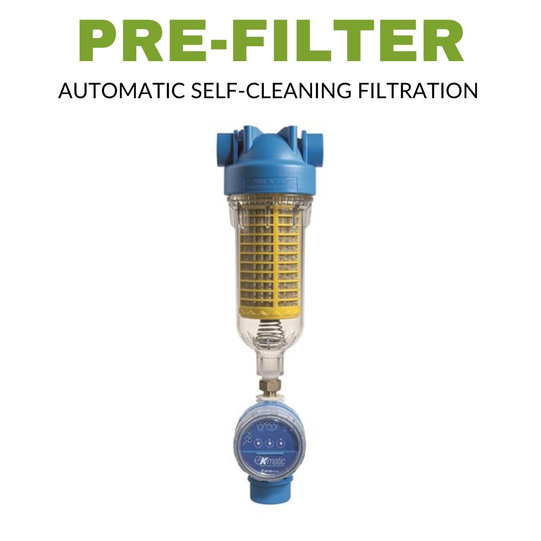 Atlas Filtri Hydra 10 Clear Self-Cleaning Sediment Water Pre-Filter with Kmatic Auto Valve - Whole House Water Filtration System for Clean Drinking & Shower Water
