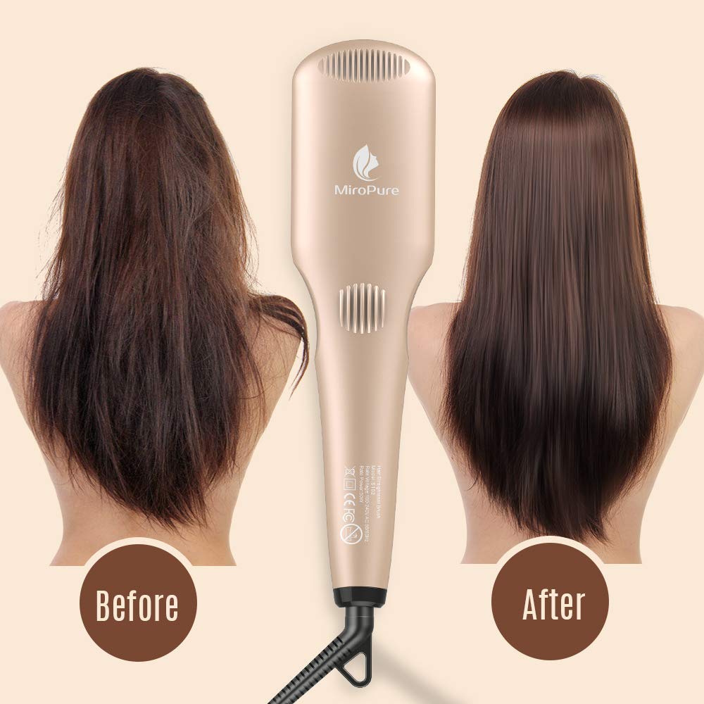 MiroPure Ionic Hair Straightening Brush with MCH Heating Technology - Frizz-Free, Silky Smooth Hair at Home or Salon | Perfect for Daily Styling, Travel & Professional Use
