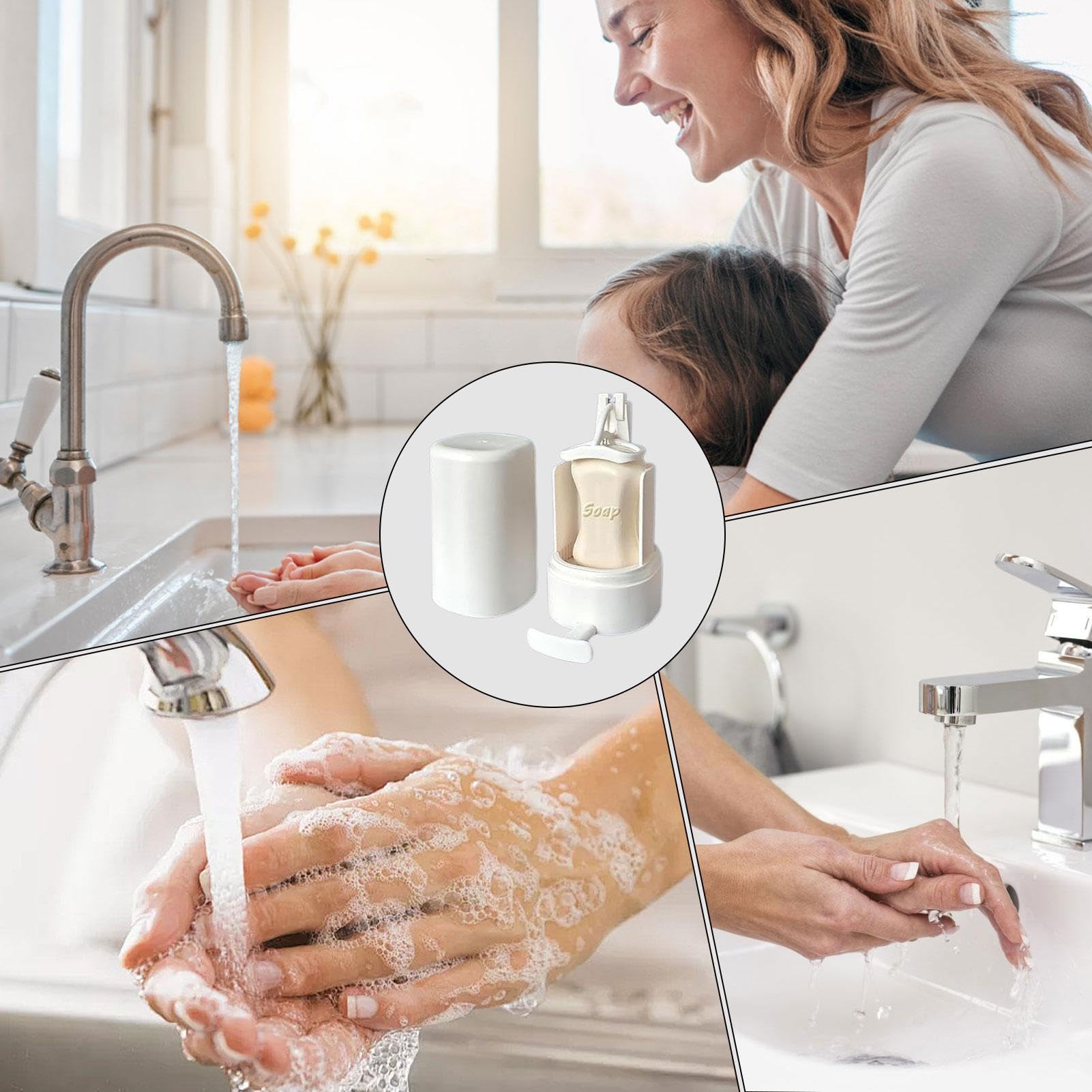 Waterproof Adjustable Soap Grinder Dispenser - Wall Mounted Kitchen & Bathroom Soap Foam Maker | Effortless Soap Grinding for Hand Washing, Dish Cleaning & Showering | Perfect for Home, Restaurant & Hotel Use