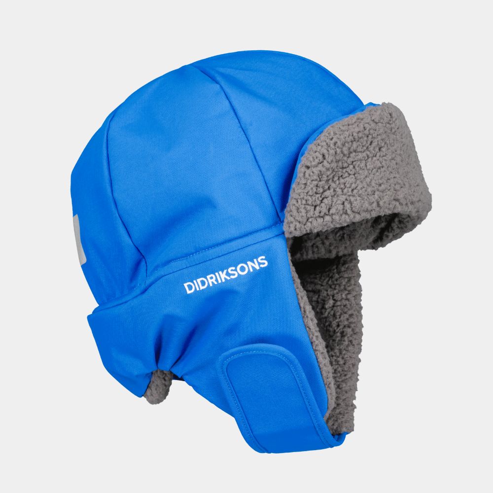 Didriksons Biggles Winter Hat for Men & Women - Caribbean Blue - Warm Fleece Lined Beanie for Cold Weather, Skiing, Snowboarding & Outdoor Activities