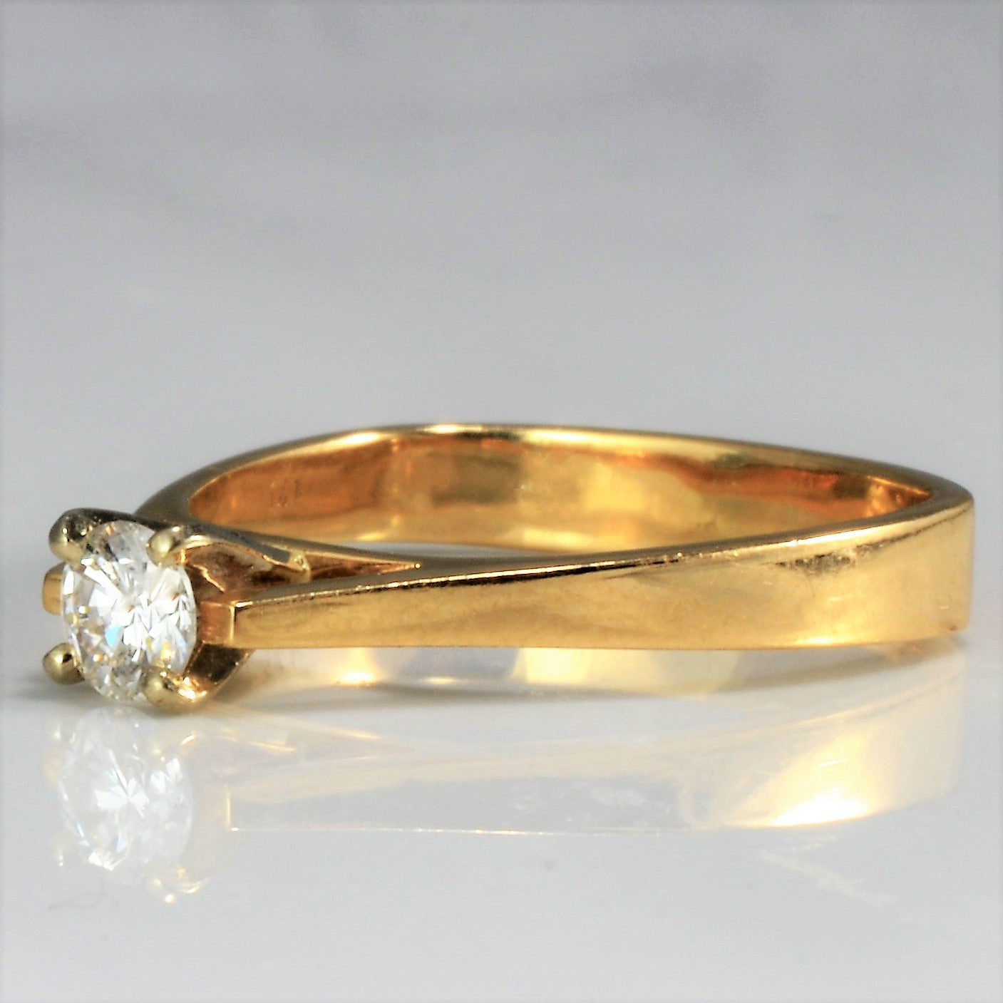 Vintage 1960s Soft Square Solitaire Engagement Ring - 0.24 ct I1 H Diamond, Size 5.5 | Classic Antique Jewelry for Wedding, Proposal & Anniversary Gifts
