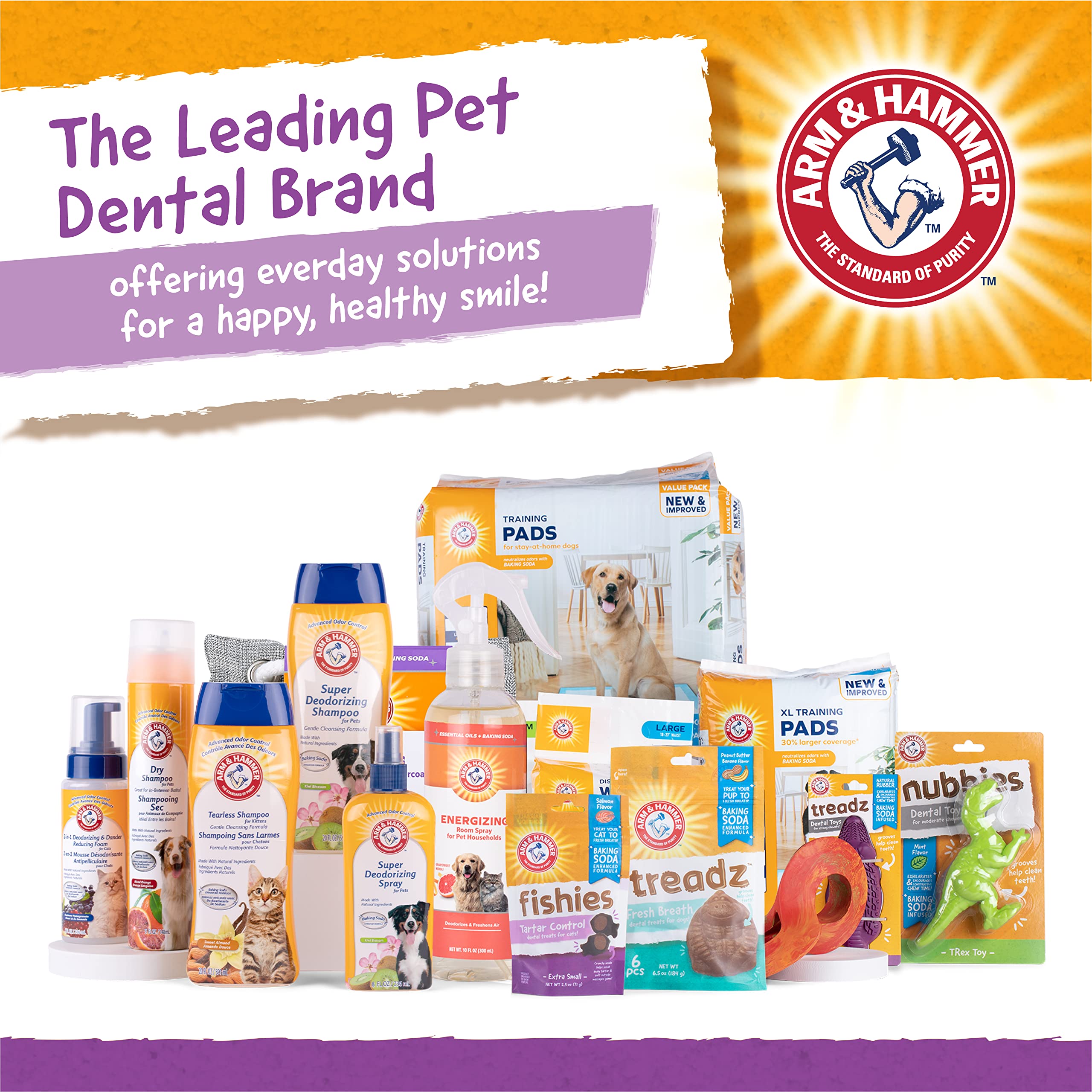 Arm & Hammer for Pets Super Treadz Gorilla Dental Chew Toy for Dogs - 12 Pack Plaque & Tartar Control Chew Toys for Small to Medium Dogs up to 35 lbs - Durable Rubber Dog Teeth Cleaning Toy for Puppy Dental Health - Perfect for Playtime, Teething Relief & Oral Hygiene Maintenance