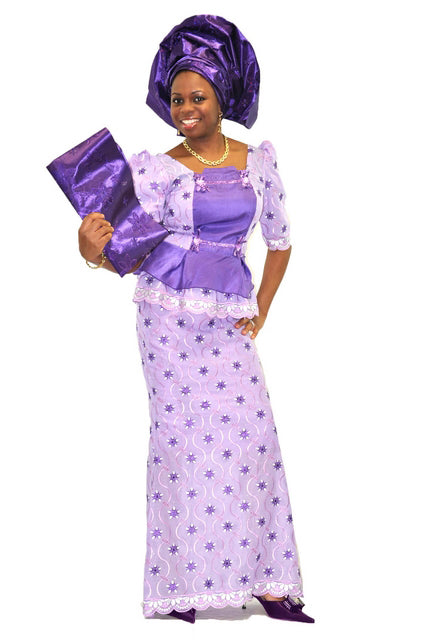 Elegant Purple and Silver Lace Skirt for Women - Perfect for Evening Parties, Weddings & Special Occasions