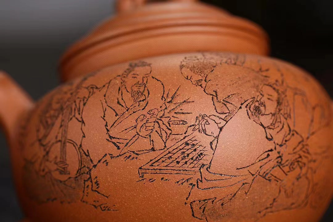Handmade Zisha Teapot - Bamboo Xiao Ying Style with Crab Yellow Clay, Level 2 Artist MU Ming Long (2019) - Rare Collectible Art Piece for Chinese Tea Ceremony & Home Decor