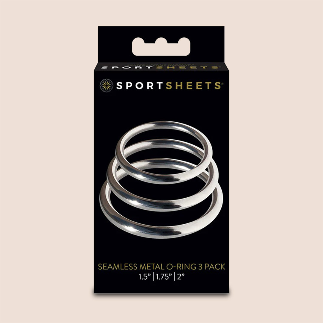 Sportsheets Seamless Metal O-Ring 3 Pack - Interchangeable Harness Rings for BDSM, Bondage & Sex Swing Accessories - Perfect for Straps, Cuffs & Adult Toy Attachments