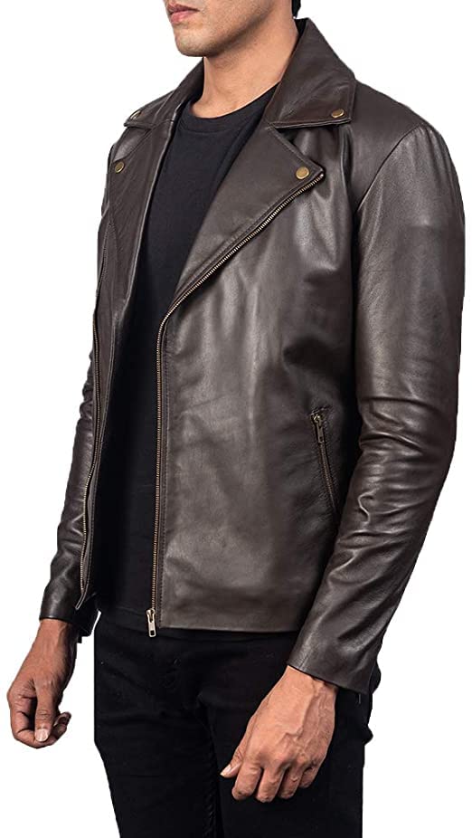 The Jacket Maker Noah Men's Motorcycle Jacket - Genuine Leather Double Rider Biker Jacket for Men | Perfect for Riding, Casual Wear & Outdoor Adventures