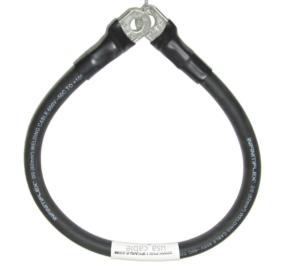 Premium 2/0 AWG Pure Copper Battery Cable Set - Red & Black (5/16