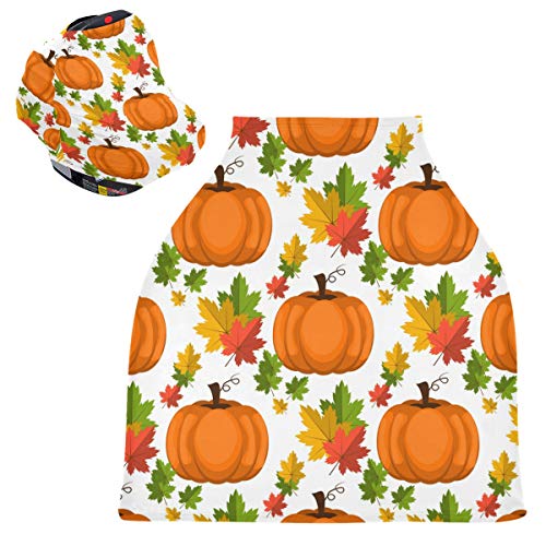 **Breathable Autumn Pumpkin Halloween Nursing Cover Scarf - Car Seat & Stroller Canopy for Babies, Soft Breastfeeding Cover, Baby Shower Gift for Boys & Girls | Perfect for Nursing, Strolls & Photo Shoots**