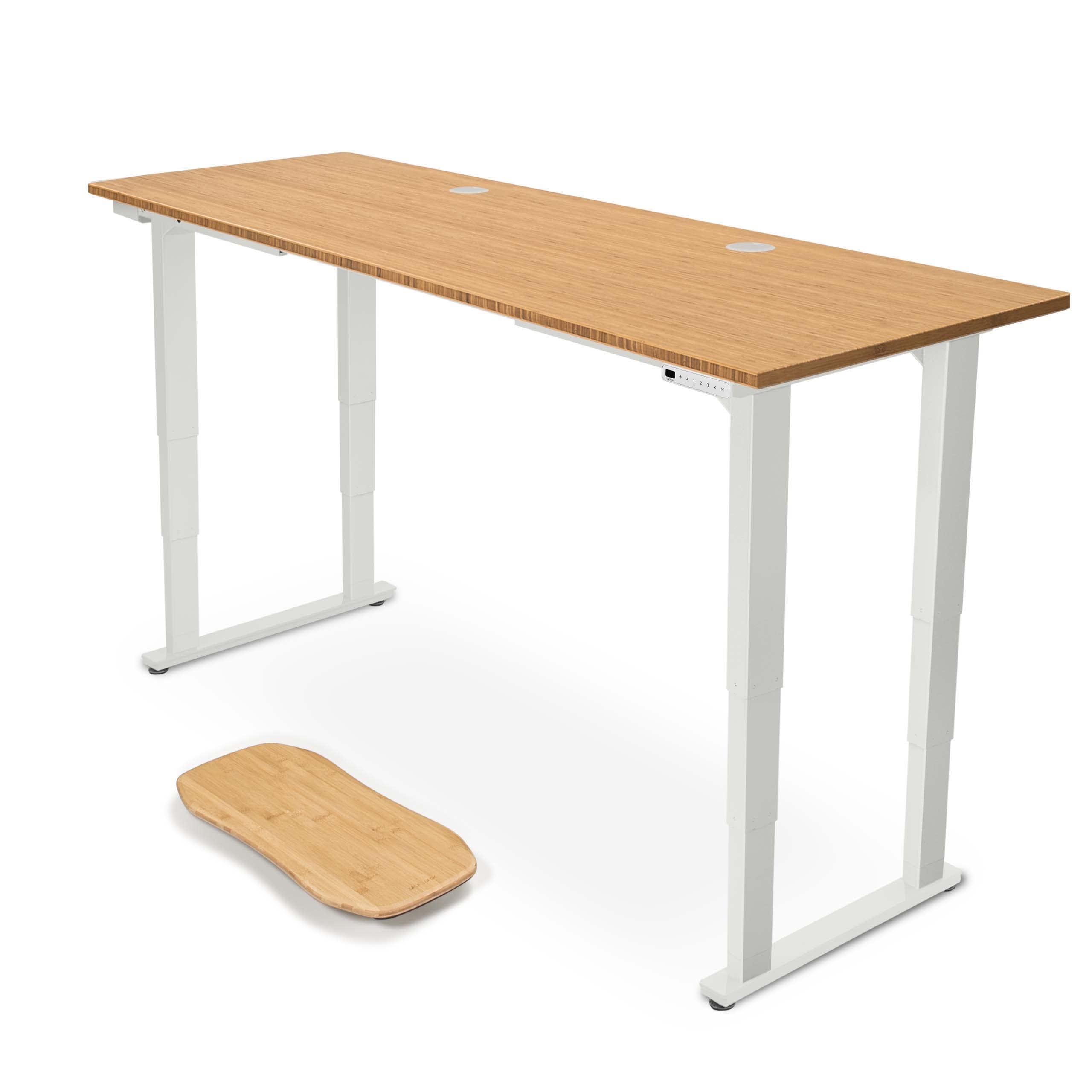 Uplift Bamboo 80 x 30 Inch Electric Standing Desk V2 - White 4-Leg Adjustable Height Desk with Advanced Keypad, Wire Grommets & Management Tray | Premium Bamboo Rocker-X Board | Perfect for Home Office, Gaming Setup & Workspace Ergonomics