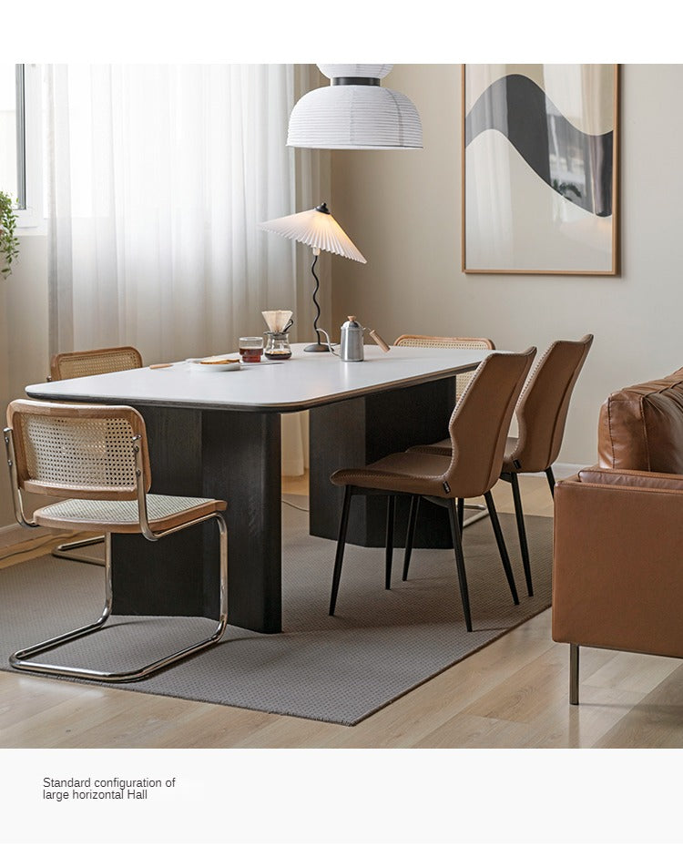 Solid Oak Wood Italian Dining Table - Rustic Farmhouse Style for Kitchen, Dining Room & Entertaining