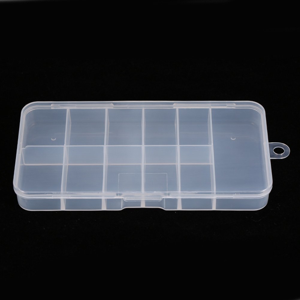 10 Grid Nail Art Storage Case - Empty Nail Tip Organizer Box for Salon & Home Use, Portable Nail Tools Container for Manicure, Pedicure & DIY Nail Art Accessories | Perfect for Professional Salons, Home Beauty Stations & Travel Nail Kits