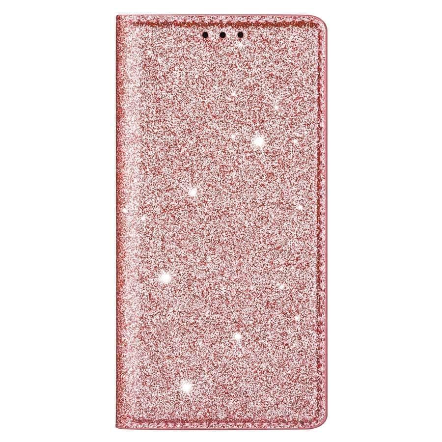 Samsung Galaxy A14 Wallet Case with Glitter Leather Cover - Slim Protective Phone Holder for Cards & Cash - Perfect for Daily Use, Travel, and Business