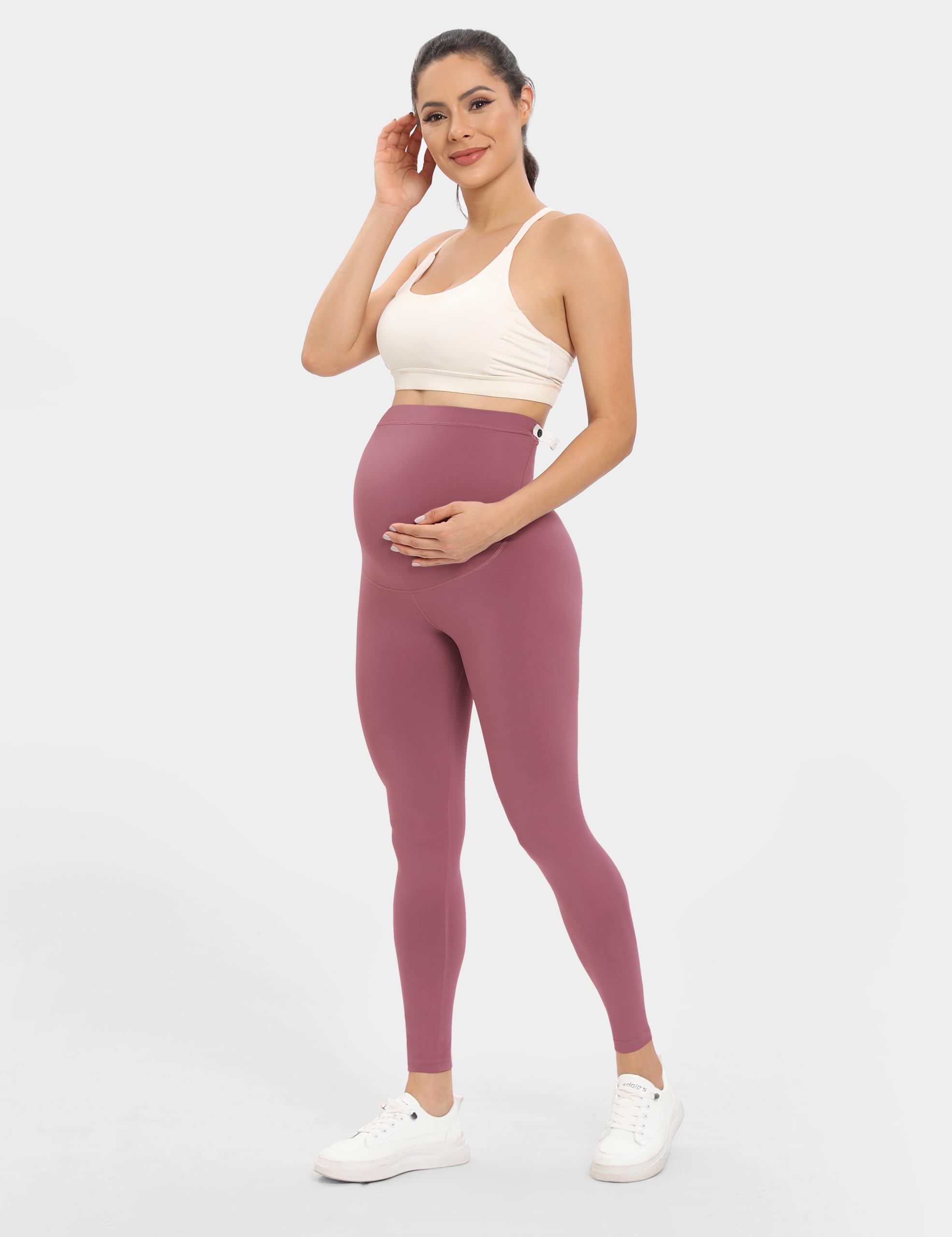 Buttergene Women's Maternity Leggings - Over The Belly Pregnancy Yoga Pants for Workout & Active Wear - Comfortable Stretchy Workout Leggings for Pregnant Women (Perfect for Yoga, Gym, Running & Daily Wear)