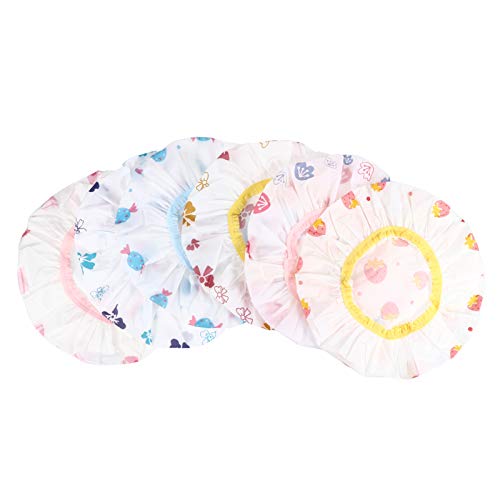 Beaupretty 12 Pack Waterproof Shower Caps for Women - Reusable Bath & Sleep Hair Bonnet for Showering, Swimming & Hair Care (12 Pack)