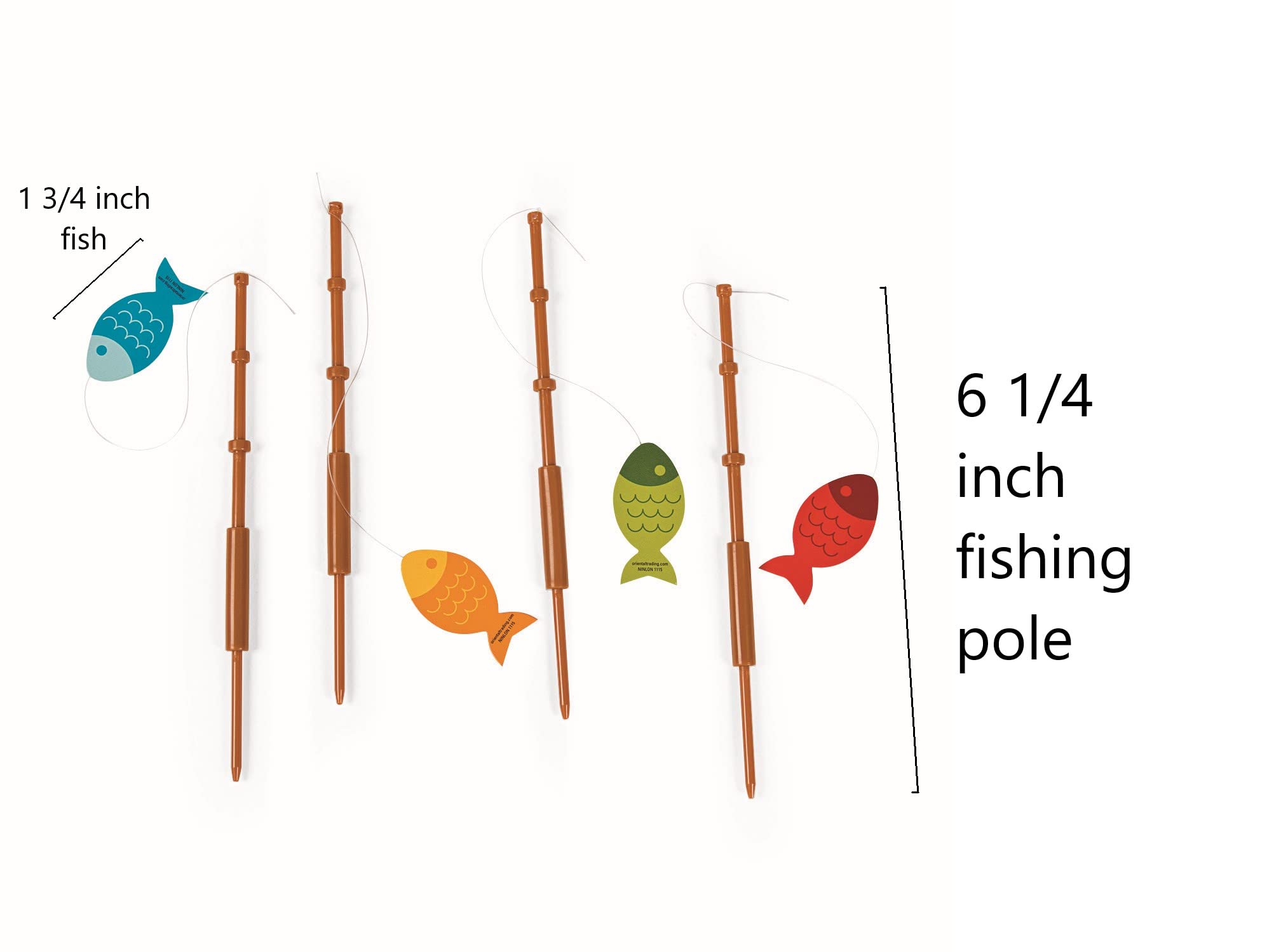 Little Fisherman Fishing Pole Picks - Set of 25 - Party Favors & Decorations - Perfect for Birthday Parties, Baby Showers, and Themed Events