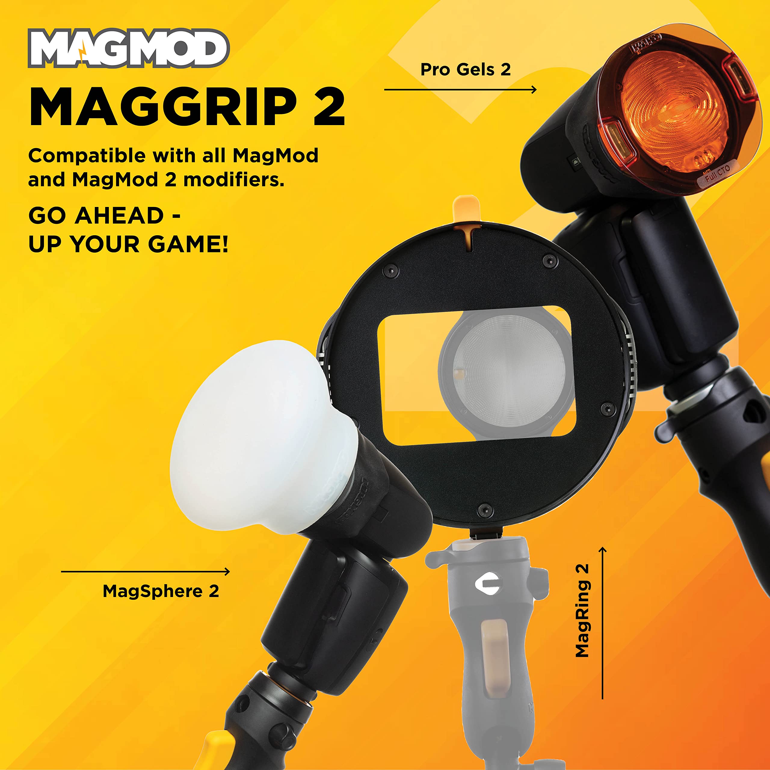 MagMod MagSphere 2 & MagGrip 2 Camera Flash Diffuser Kit - Magnetic Speedlight Modifier for Professional Photography - Perfect for Portrait, Studio and Outdoor Lighting