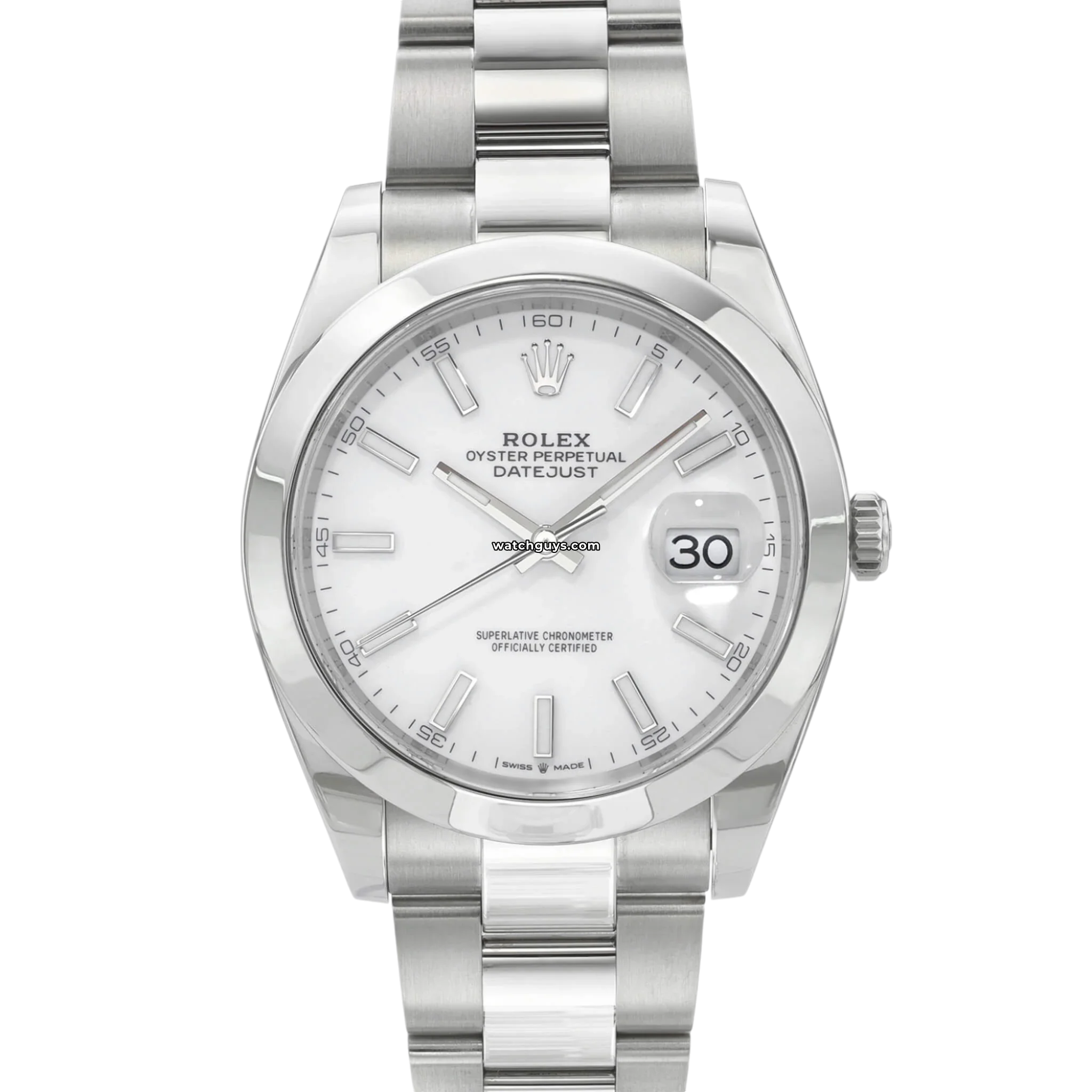 Rolex Datejust 126300 Stainless Steel Watch with White Dial - Perfect for Business, Formal Events & Luxury Gift Giving