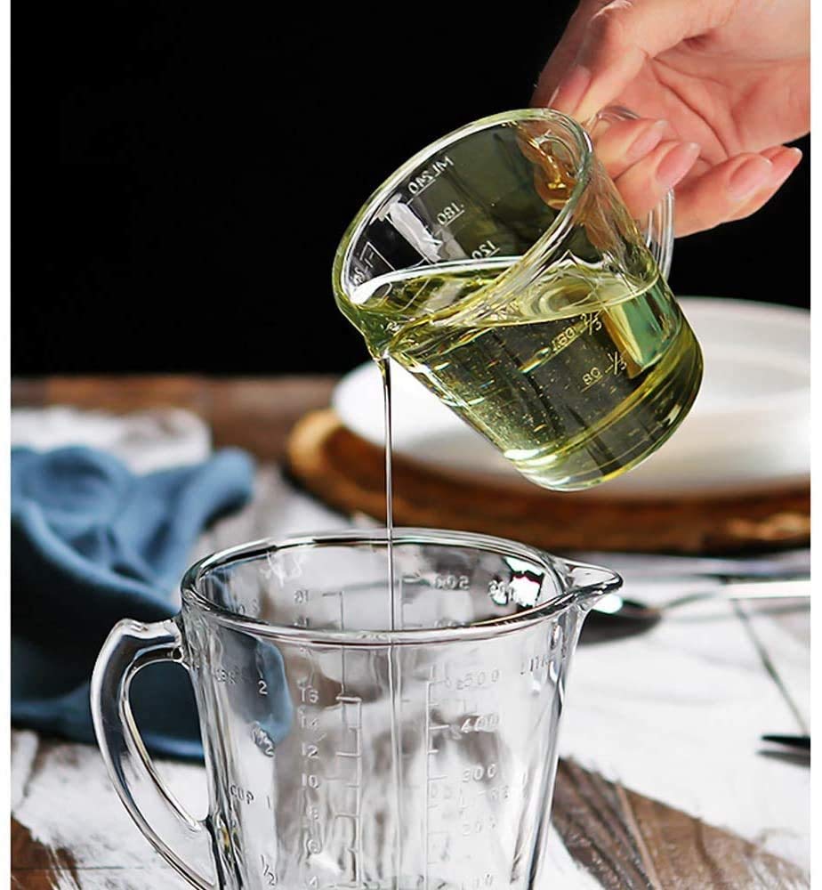 NOLLY Glass Measuring Jugs 2.4L - Clear Baking Measuring Cup for Kitchen, Cooking & Baking - Perfect for Liquid Ingredients, Mixing Batter & Meal Prep (1 Piece)