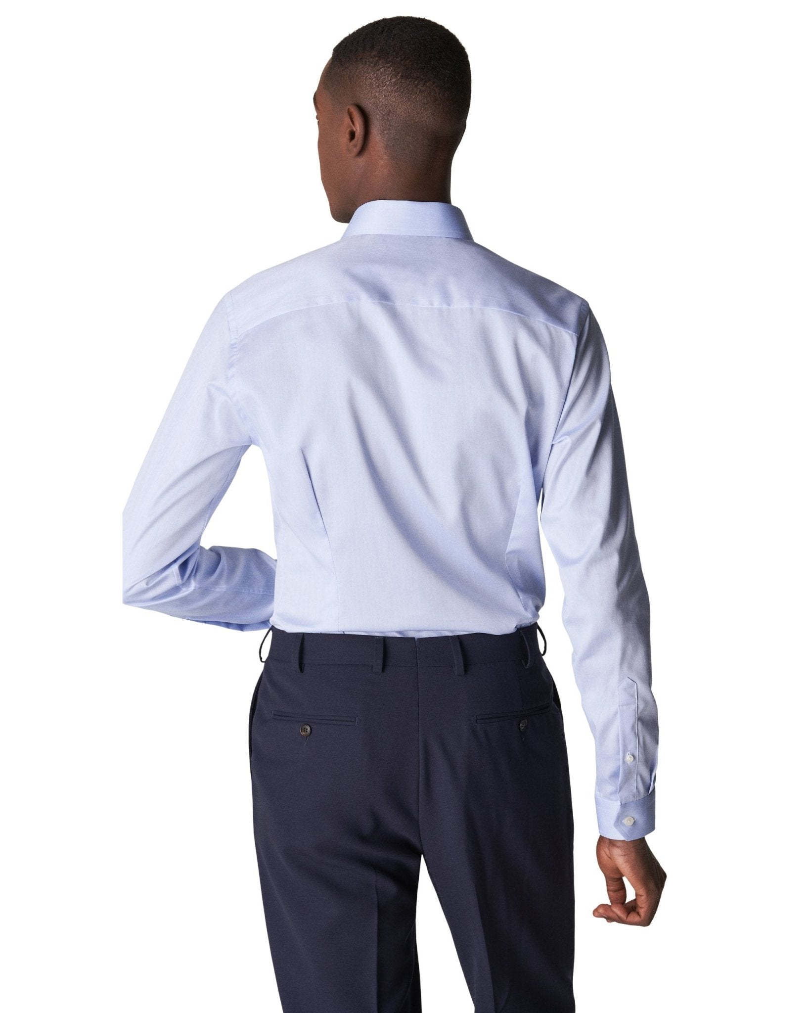 ETON Men's Plain Twill Tail Single Cuff Cotton Dress Shirt - Sky Blue | Business Casual & Office Wear | Formal & Wedding Attire