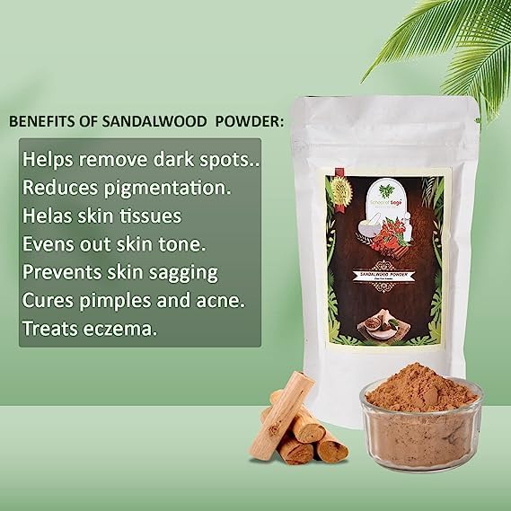 Organic Sandalwood Face Pack Powder - Santalum Album for Glowing Skin & Tan Removal | Chandan Powder for Face & Skin Care | 75g | Perfect for Daily Skincare & Spa Treatments