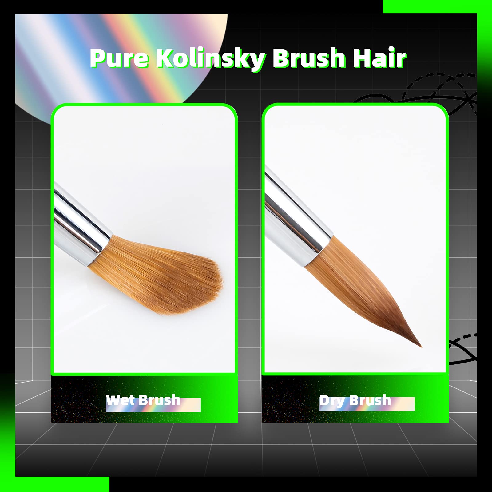 Premium Kolinsky Acrylic Nail Brush #10 - Professional Oval Nail Art Brush for Acrylic Powder Application | Perfect for Salon Manicures, DIY Nail Extensions & Gel Polish Designs