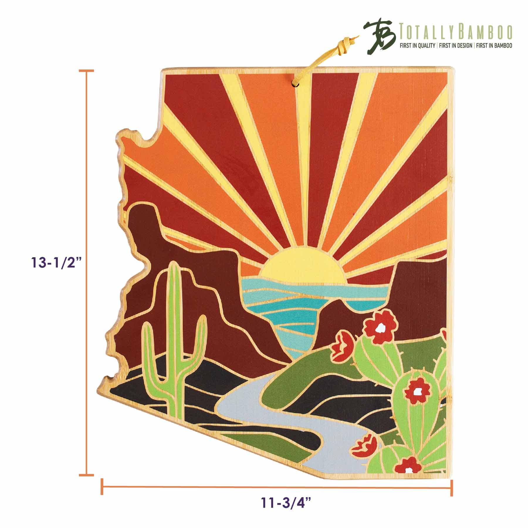 Premium Arizona-Themed Cutting Board with Summer Stokes Artwork – Perfect for Kitchen Prep, Charcuterie Boards & Home Decor