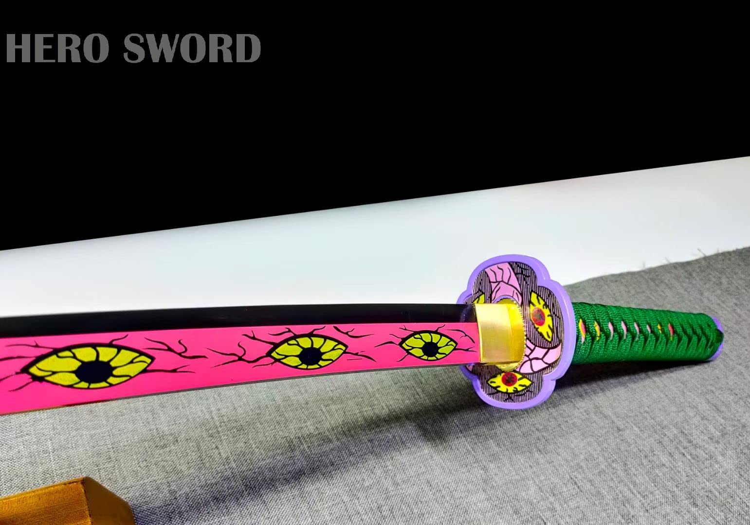 Handmade 1095 High Carbon Steel Demon Slayer Katana Sword - Agatsuma Zenitsu Cosplay Knife, Sharp Japanese Anime Sword Real Weapon - Perfect for Cosplay, Collection & Martial Arts Training
