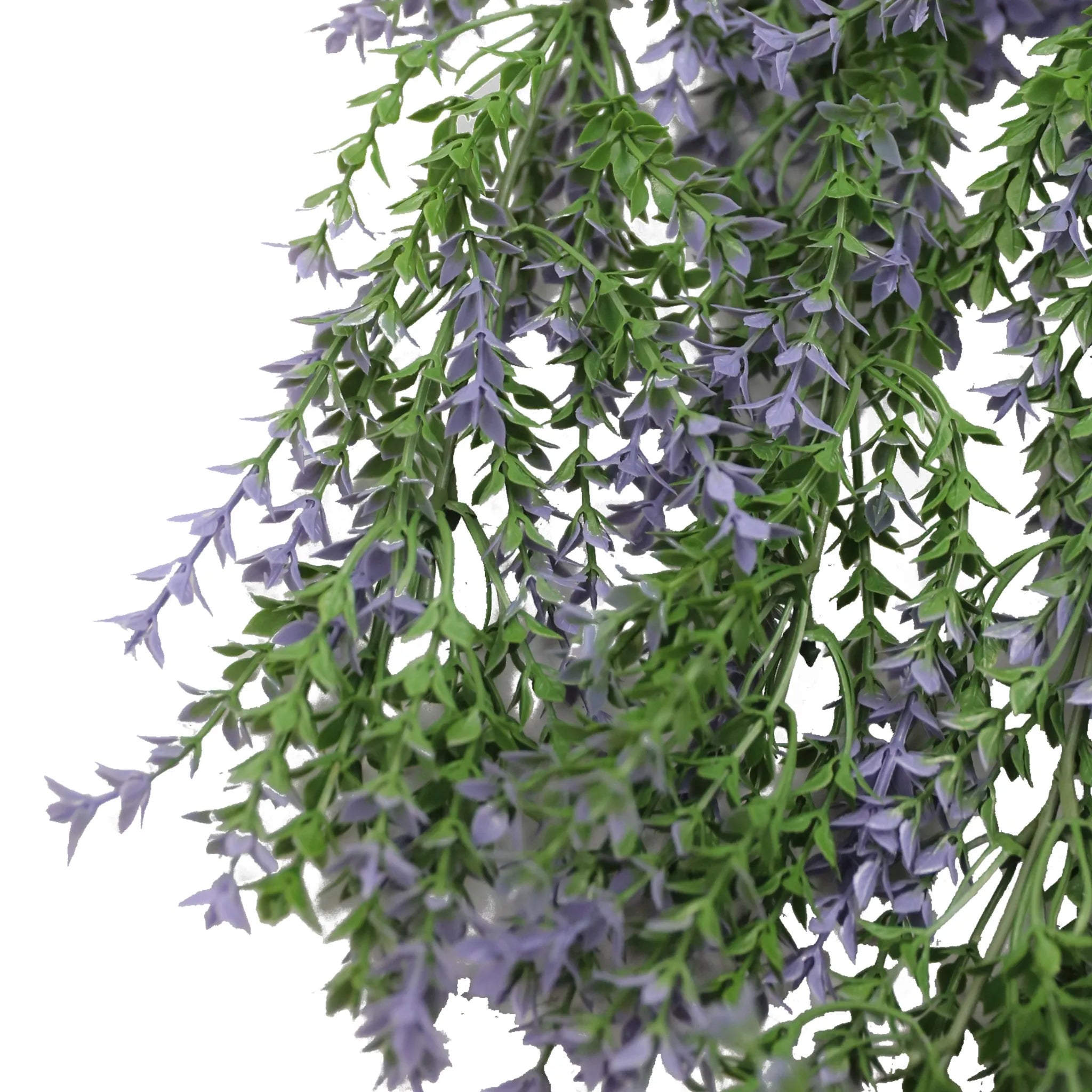 UV & Fire Rated Hanging Purple & Green Willow Leaf Vine - 20cm x 76cm Artificial Plant for Home Decor, Wedding, Party & Garden Decoration