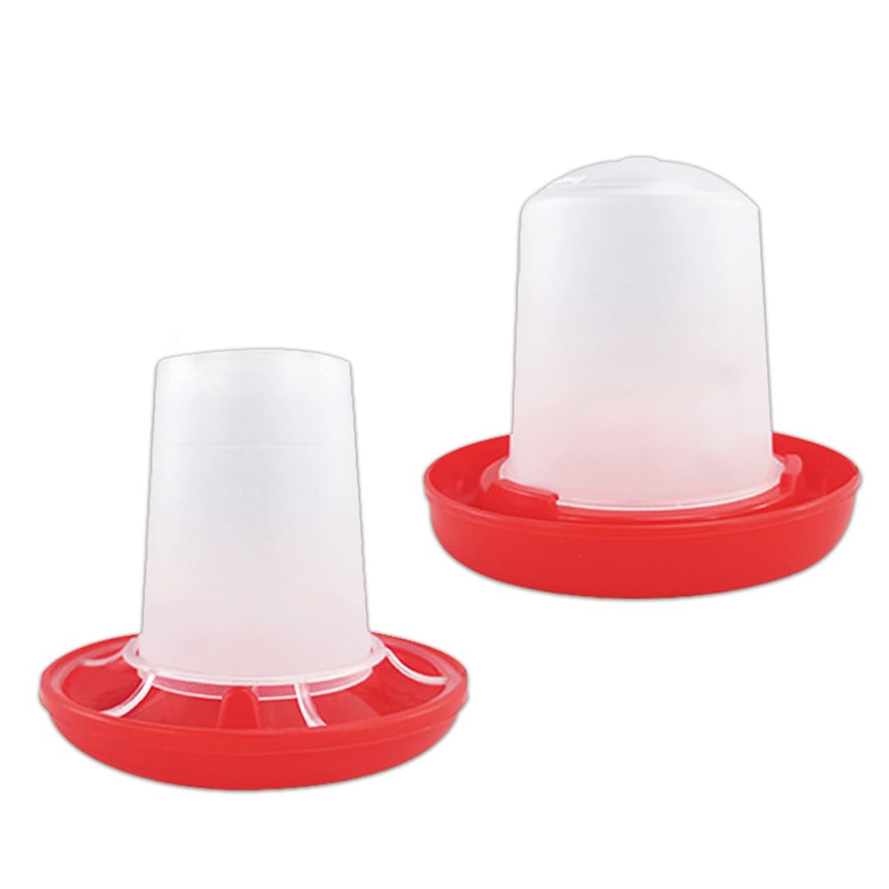Chick Feeder and Waterer Kit - Plastic Hanging Poultry Feeder Set with Twist Lock Base for Free Range Chickens, Ducks, Quails & Hens | Outdoor Farm Coop Supplies for Baby Poultry Care | Perfect for Backyard Chicken Coops, Small Farms & Homesteading