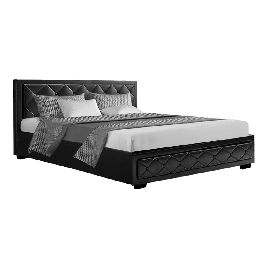 King Size Bronte Bed Black & Bonita Euro Top Medium Firm Mattress - Premium Support for Back Pain Relief, Perfect for Master Bedrooms & Guest Rooms