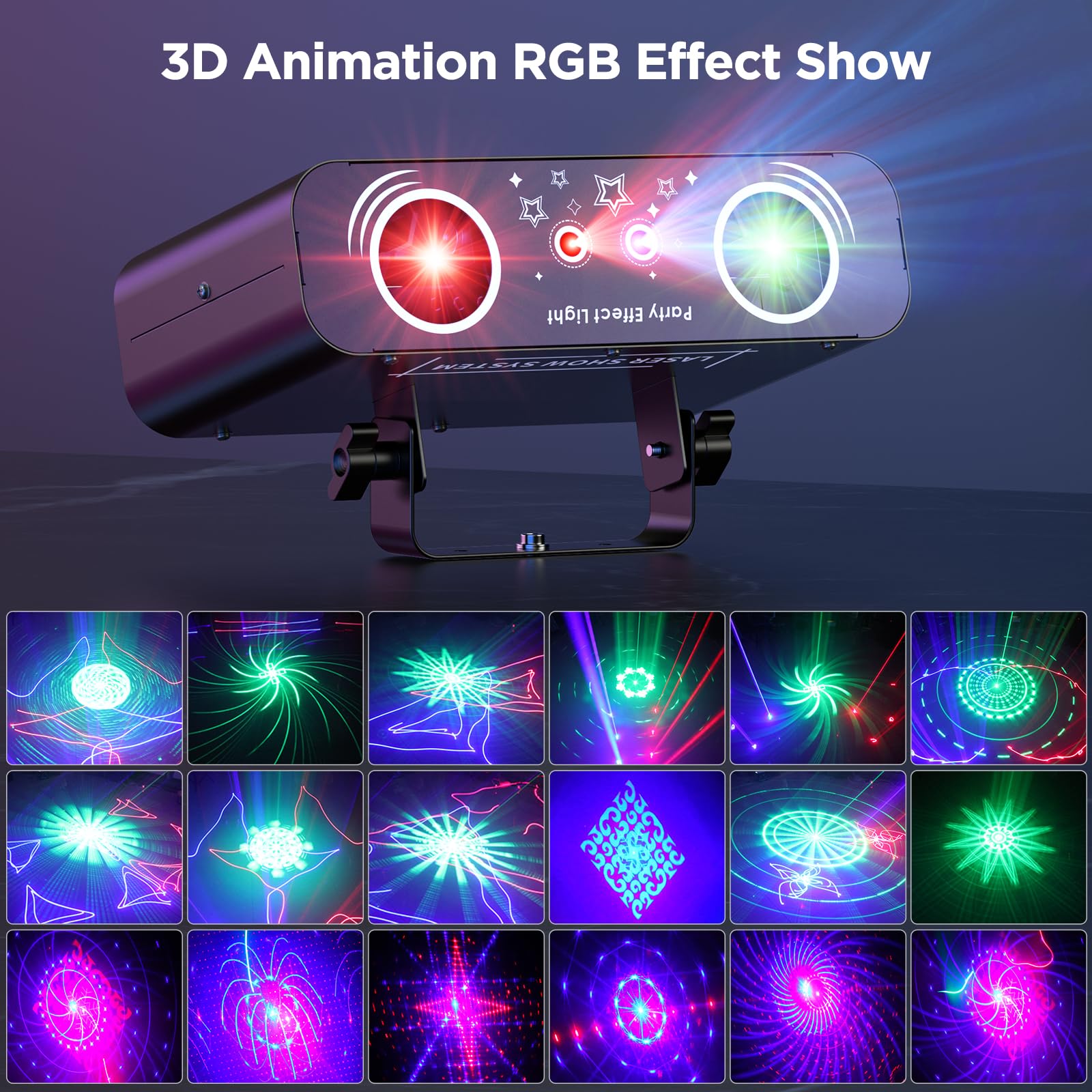 Professional 4-in-1 DJ Laser Party Lights - DMX512 & Sound Activated LED Stage Lighting with Remote Control | Perfect for Nightclubs, Weddings, Christmas Parties & Family Gatherings