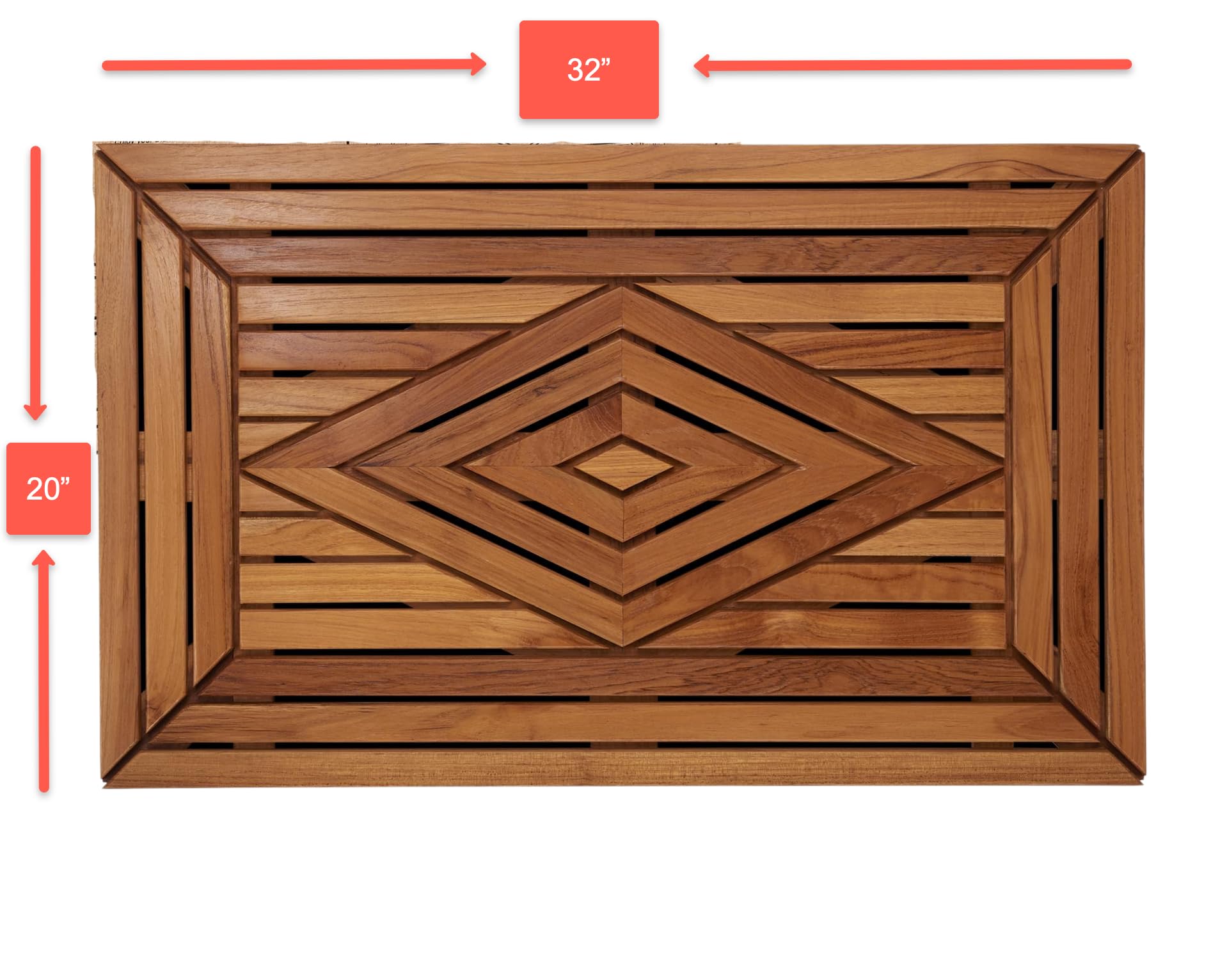 Premium Teak Shower Mat - 31.5
