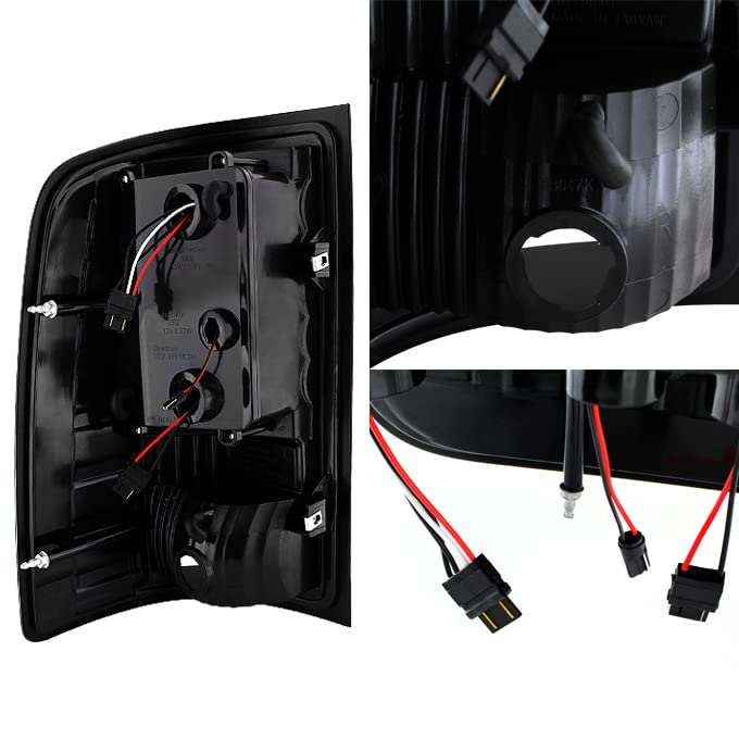 AKKON LED Headlight & Tail Light Kit for GMC Sierra - Dual Halo Ring Black Bezel Headlights with C-Shape LED Brake Lights - Upgrade for Improved Visibility & Style (Perfect for Night Driving & Off-Road Adventures)