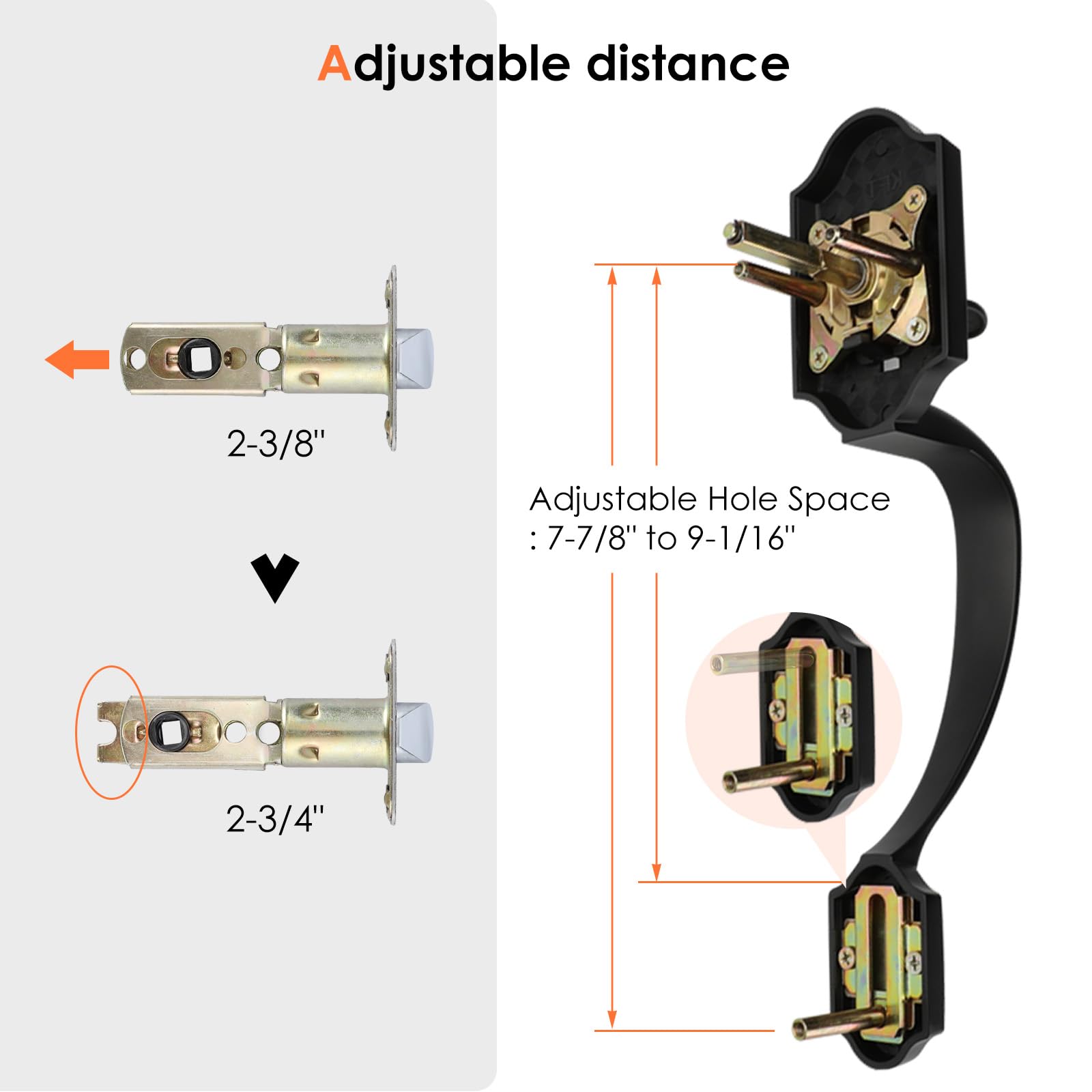 Haidms Matte Black Front Door Handle Set - Single Cylinder Entry & Exterior Door Lever with Reversible Handle for Left/Right Hand Doors | Durable & Stylish for Home, Office & Commercial Buildings