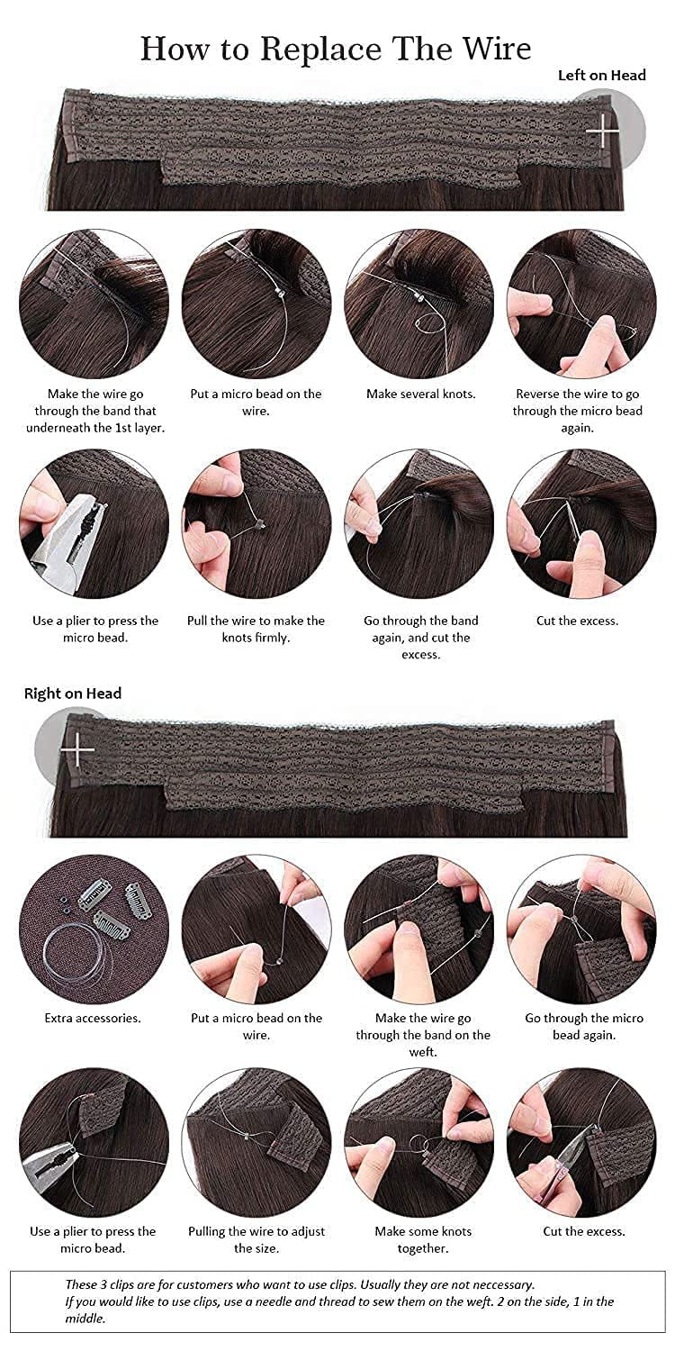 Sassina Invisible Wire Hair Extensions 16