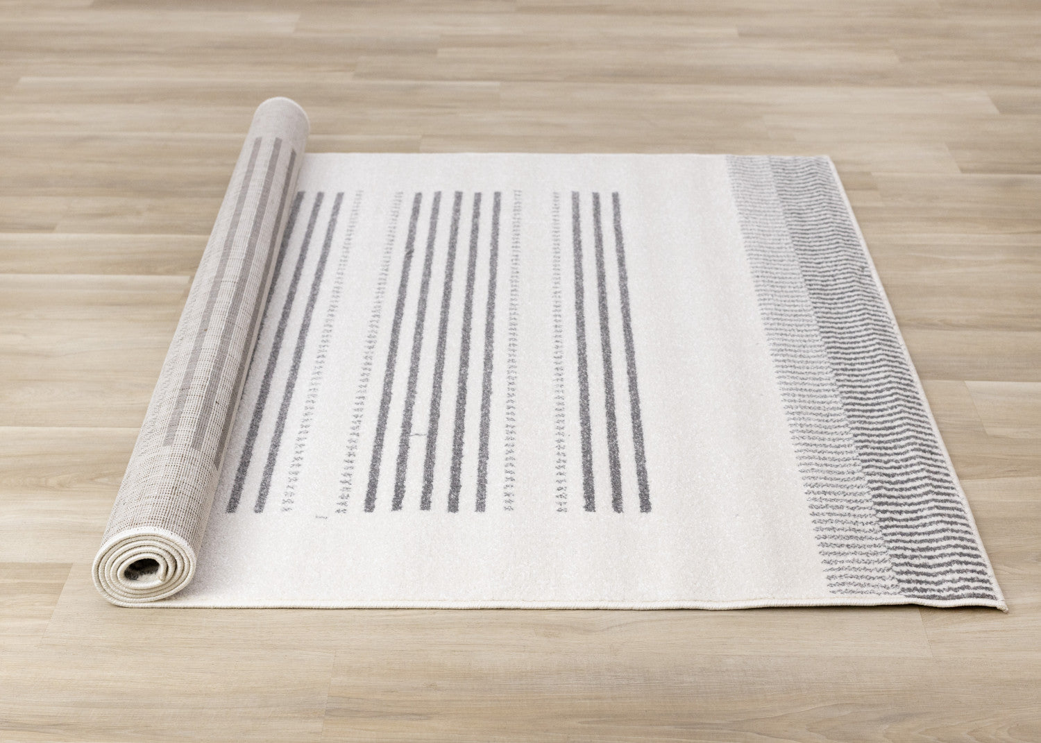 Claremont Modern Area Rug 7x10 Feet - Sleek White & Grey Design for Living Room, Bedroom & Office Decor