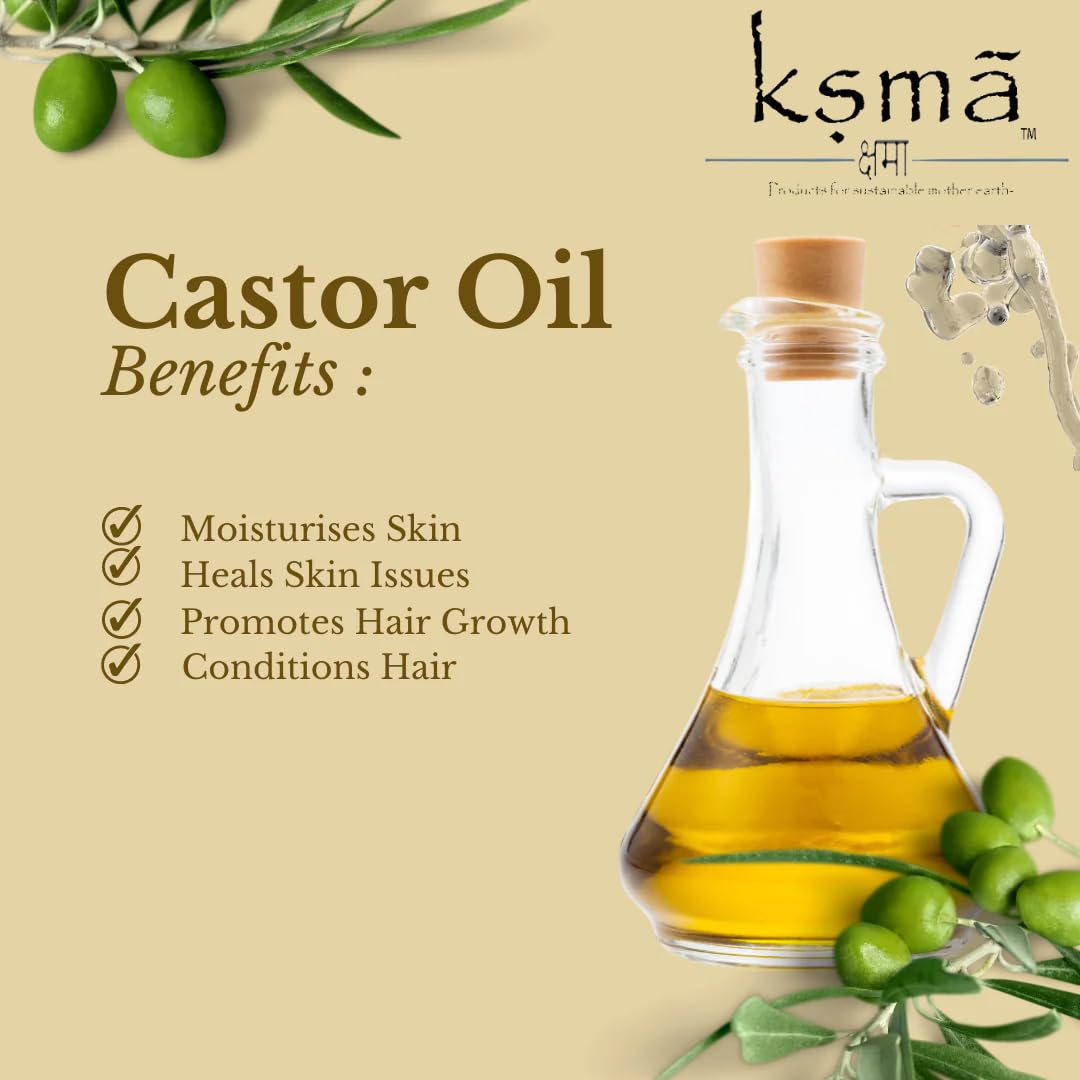 Virgin Cold Pressed Castor Oil 30ml - Hair Growth, Skin & Nail Care for Beauty Routine