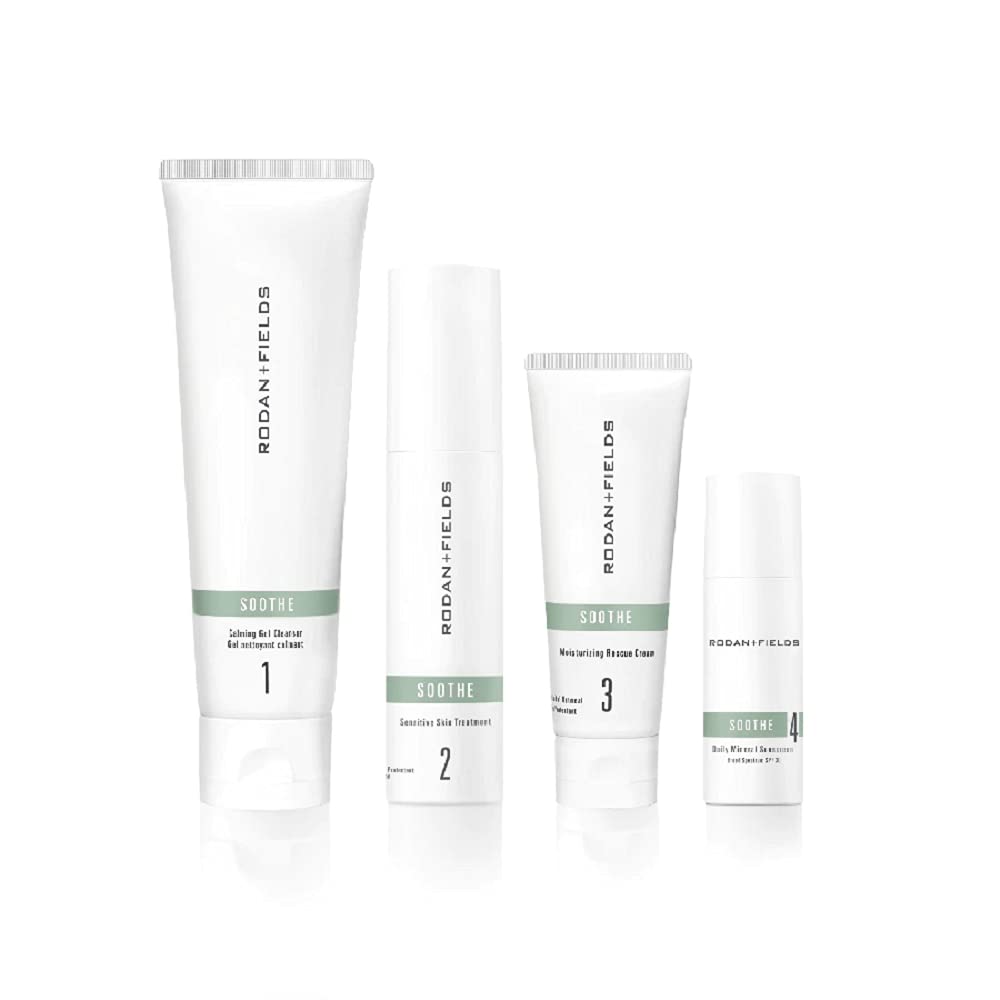 Rodan and Fields Soothe Regimen - Sensitive Skin Care Set for Irritation & Facial Redness Relief | Gentle Daily Skincare Routine for Dry, Reactive Skin | Perfect for Eczema & Rosacea Prone Skin