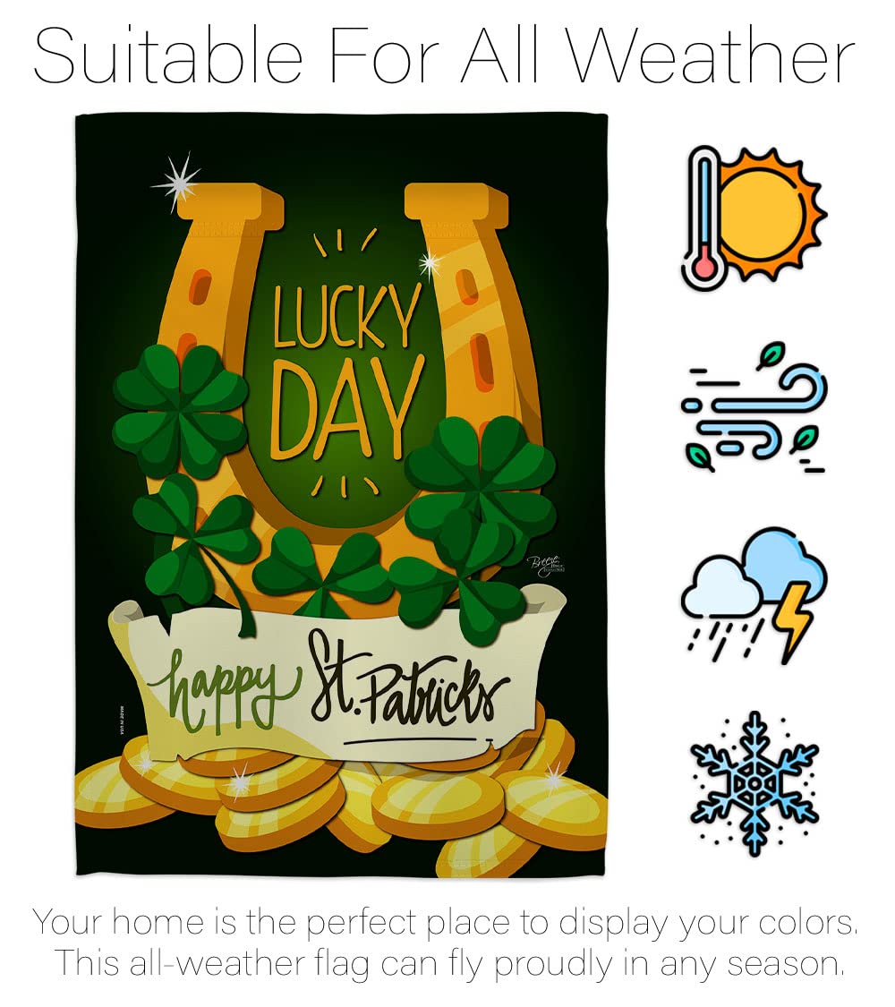 Lucky Day Spring St Patrick's Day Vertical House Flag Set - 28