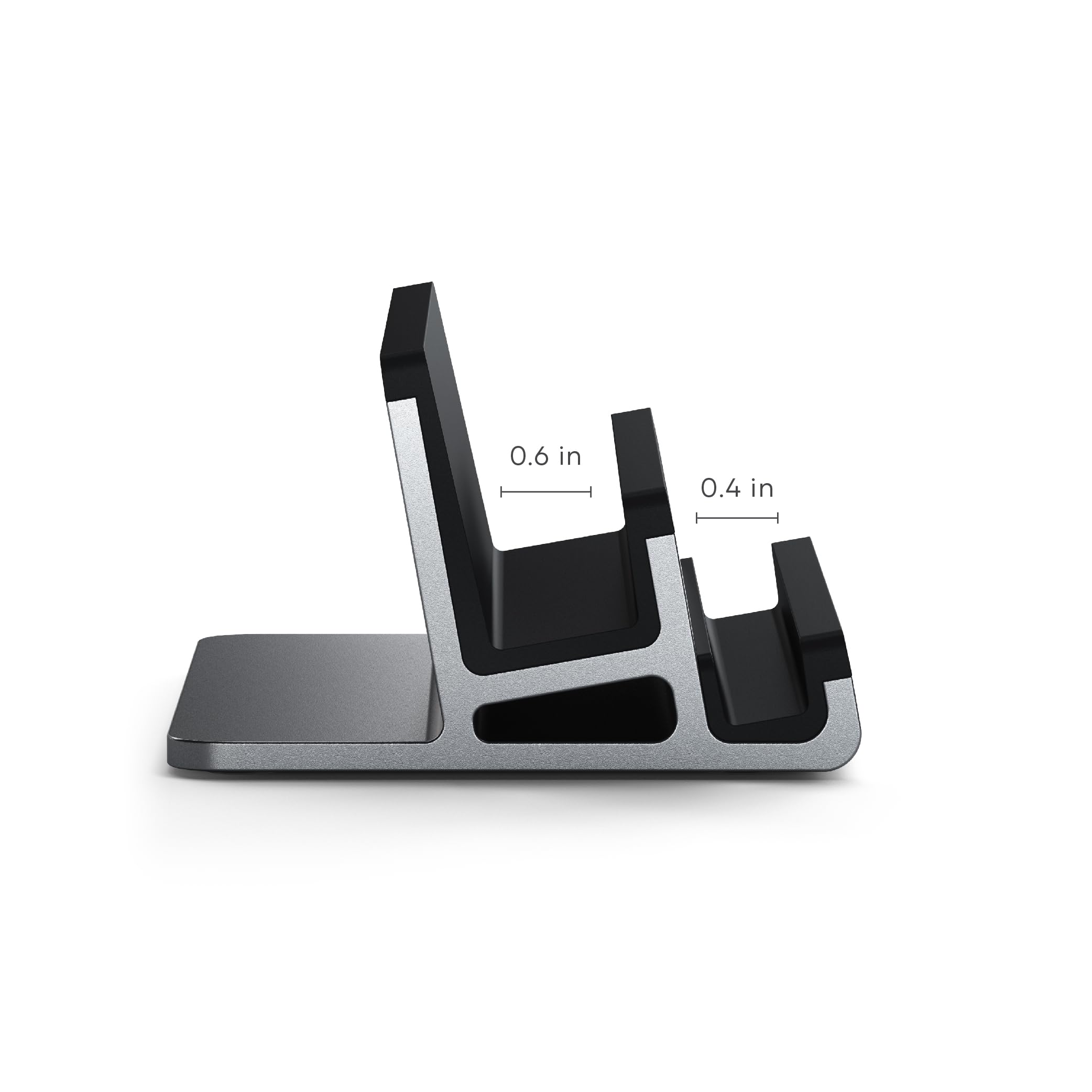 Satechi Dual Vertical Aluminum Stand for MacBook, iPad & iPhone - Universal Laptop & Tablet Holder for MacBook Pro/Air, iPad Pro/Air/Mini, iPhone 16/15/14/13/12 - Perfect for Home, Office & Workspace Organization