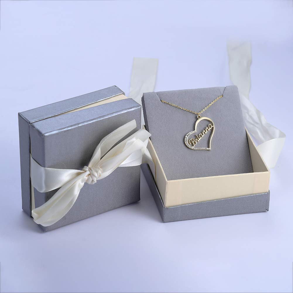 Personalized Heart Name Necklace for Women - Custom Stainless Steel Zircon Nameplate Jewelry - Perfect Gift for Birthday, Anniversary & Valentine's Day