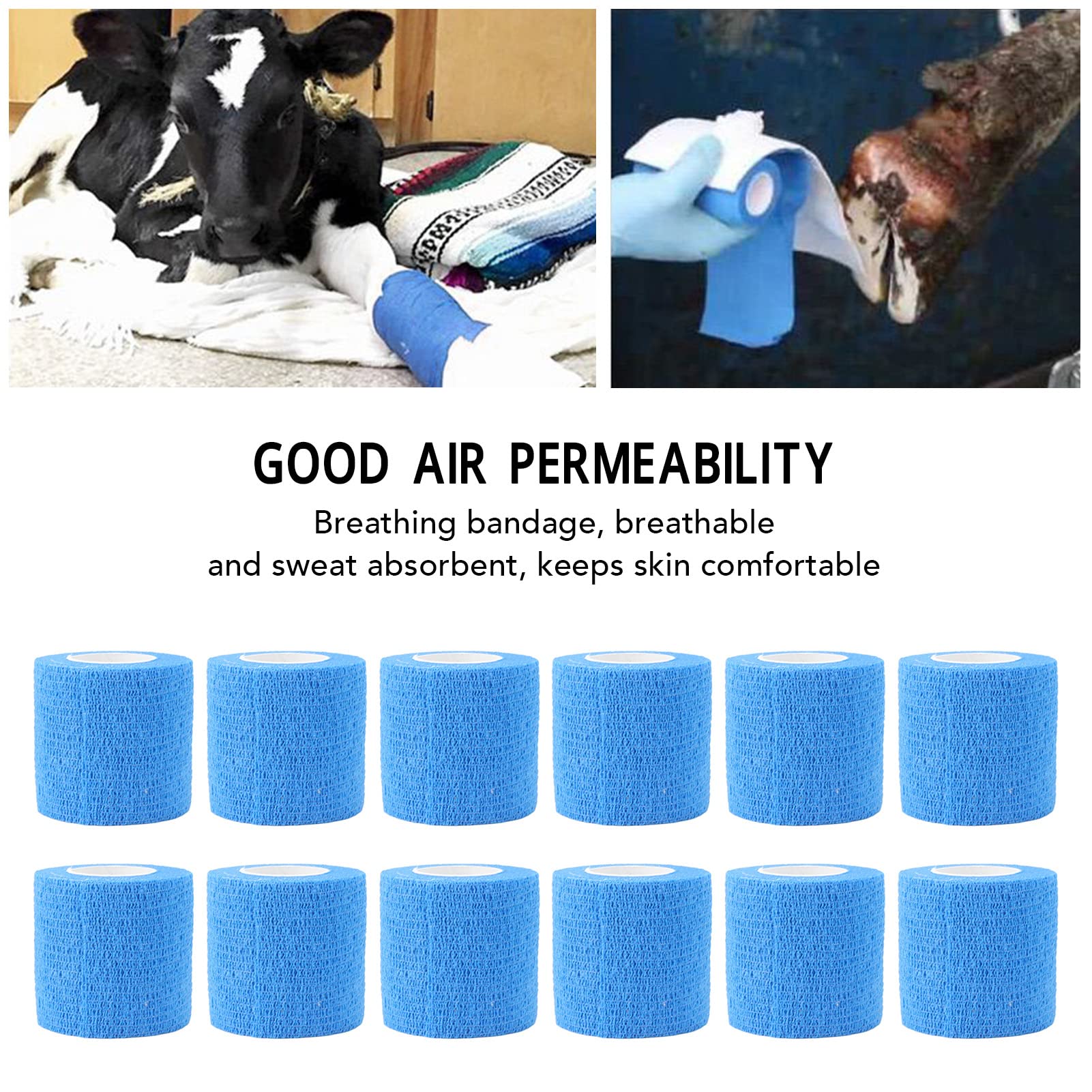 Pwshymi Elastic Hoof Repair Adhesive Bandage - Non-Slip Breathable Hoof Support Wrap for Cattle - Adjustable Lightweight Hoof Care Solution for Cows - Ideal for Hoof Protection, Injury Recovery & Farm Animal Care