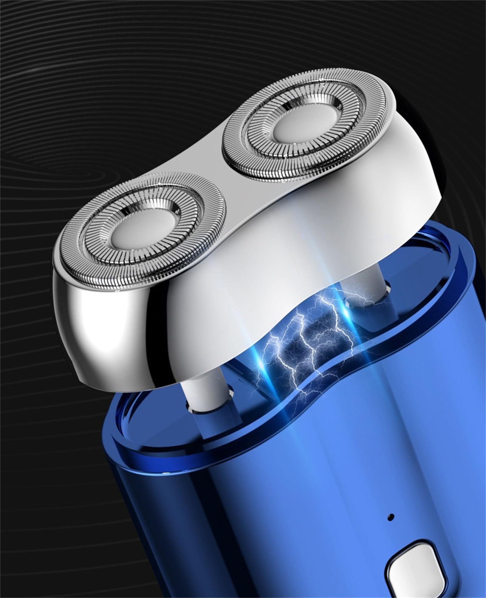 Jacoba Electric Razor - Mini Dual-Head Shaver for Men, Portable Travel Razor with Waterproof Design (Blue) - Perfect for Home, Gym & Business Trips