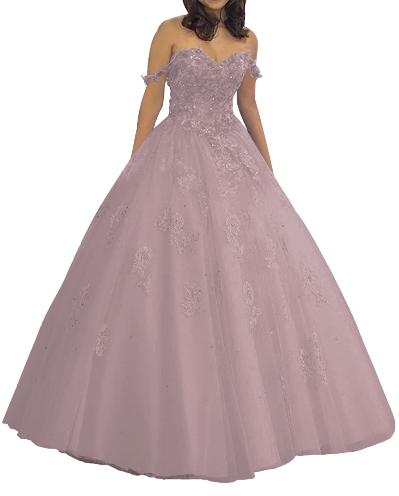 Elegant Lace Ball Gown Prom Dress for Quinceañera - Sweetheart Neckline Tulle Formal Evening Gown for Homecoming, Wedding, and Special Occasions