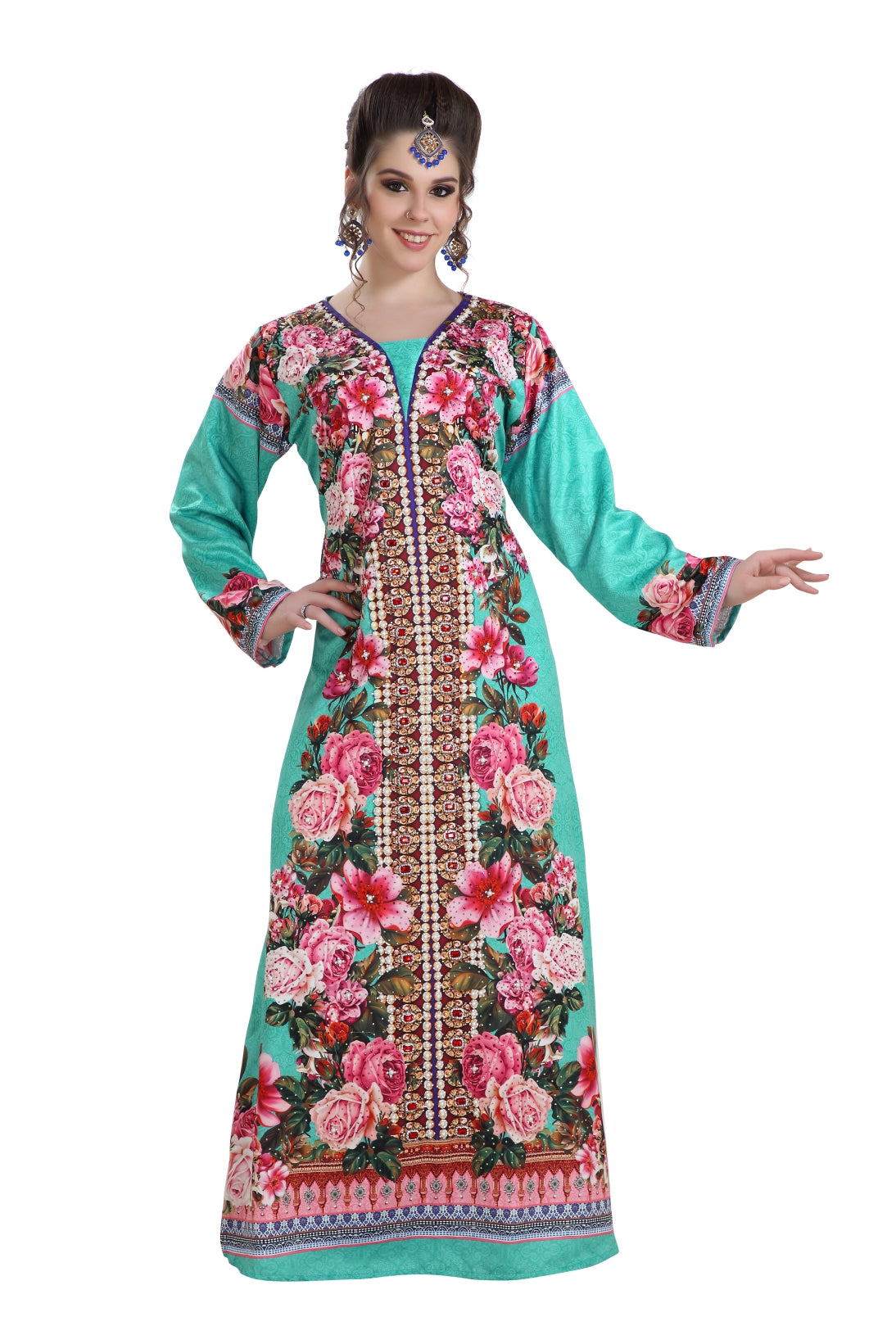 Stylish Dubai Printed Beach Cover-Up with Sparkling Crystals - Perfect for Pool Parties, Vacations & Summer Getaways