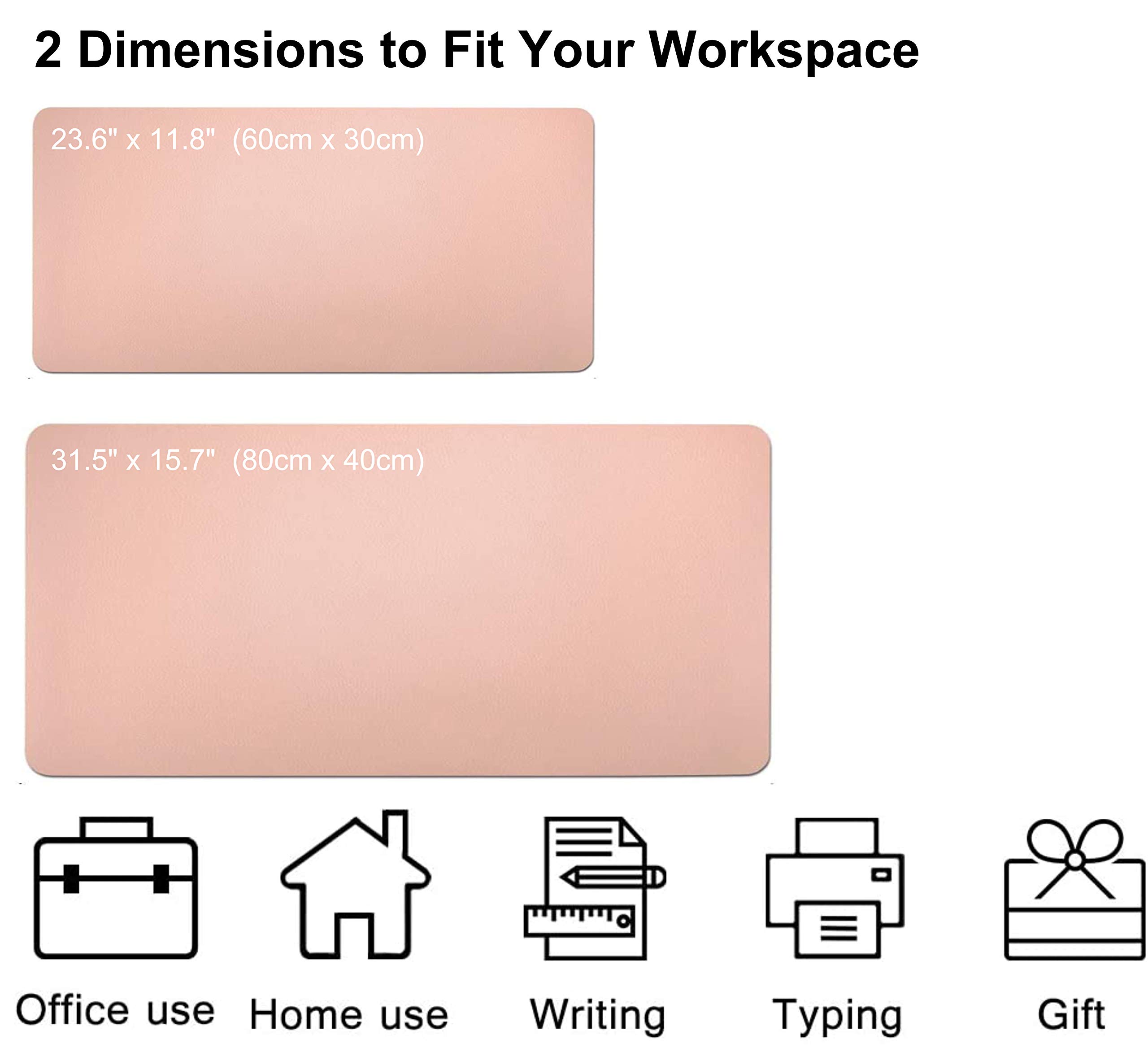 Premium Dual-Sided PU Leather Desk Pad & Mouse Mat - Non-Slip Waterproof Office Desk Protector (23.6