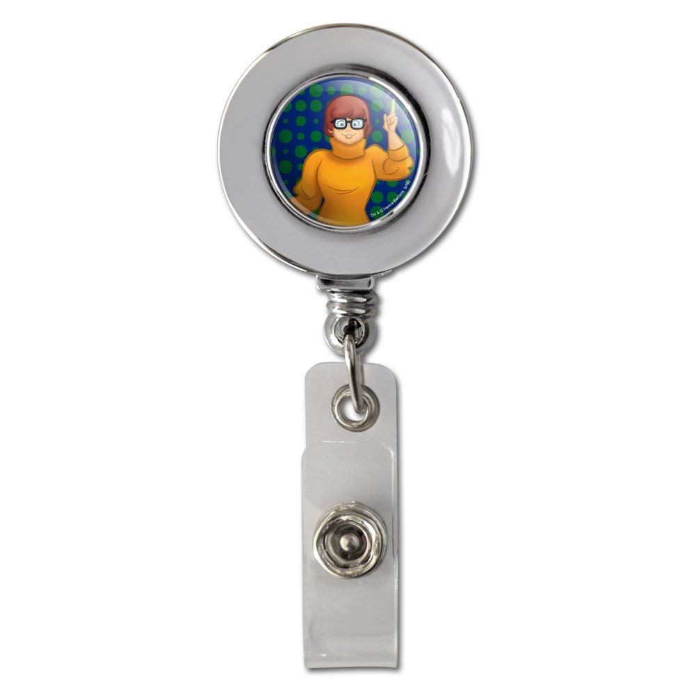 Scooby Doo Velma Character Retractable Badge Reel - Chrome ID Card Holder Clip for Work, School, and Convention Security Access