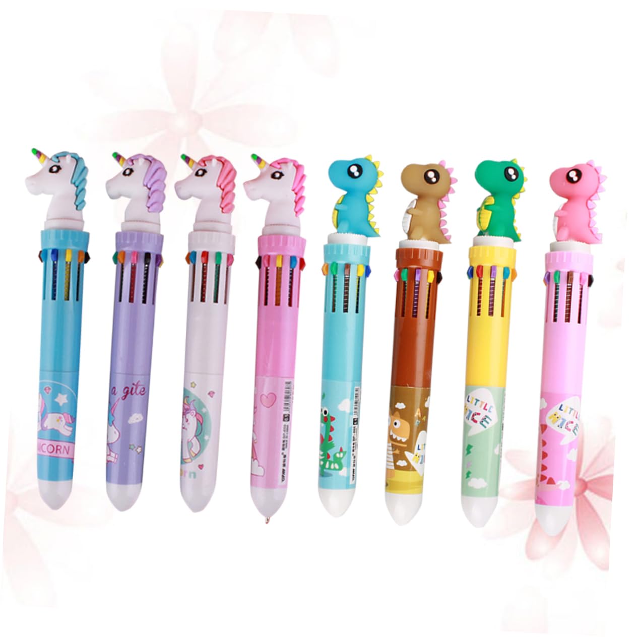 DIYEAH 8pcs 10 Student Ballpoint Pens for School, Office & Homework Writing - Smooth Korean Style Ink Pens for Exams, Note Taking & Gift Supplies