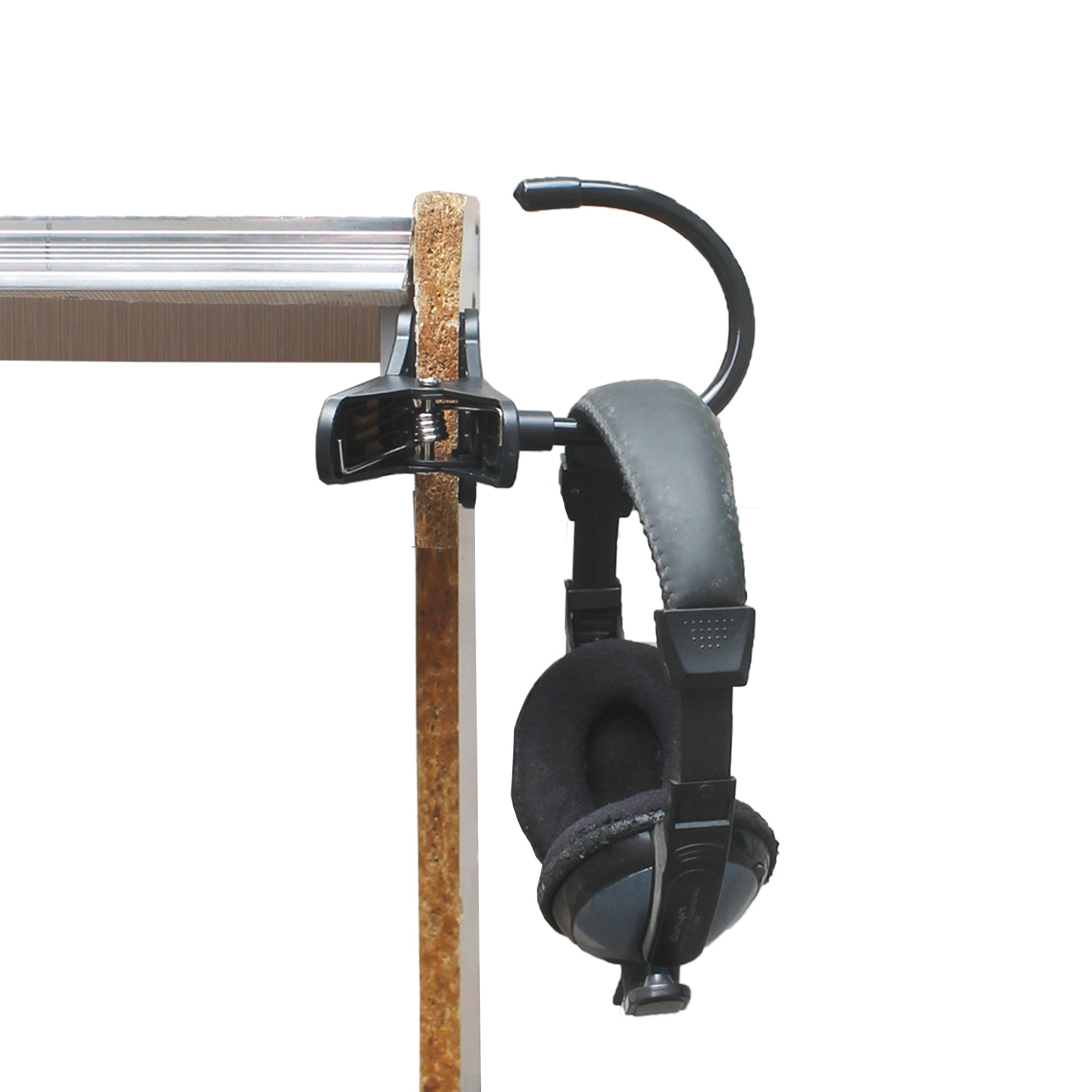 YYST Clip-On Headphone Stand for Desk - Adjustable Headset Hanger Holder Hook Fits Thick Desks Up to 50mm - Perfect for Gaming, Office & Home Workspace Organization (Headphones Not Included)