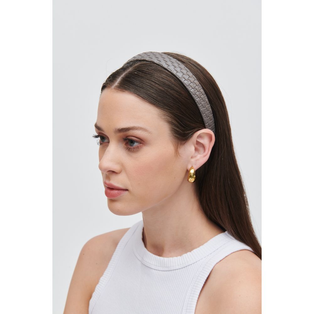 Stylish Embossed Woven Vegan Leather Headband for Women - Fashion Hair Accessory for Workouts, Yoga, and Everyday Wear